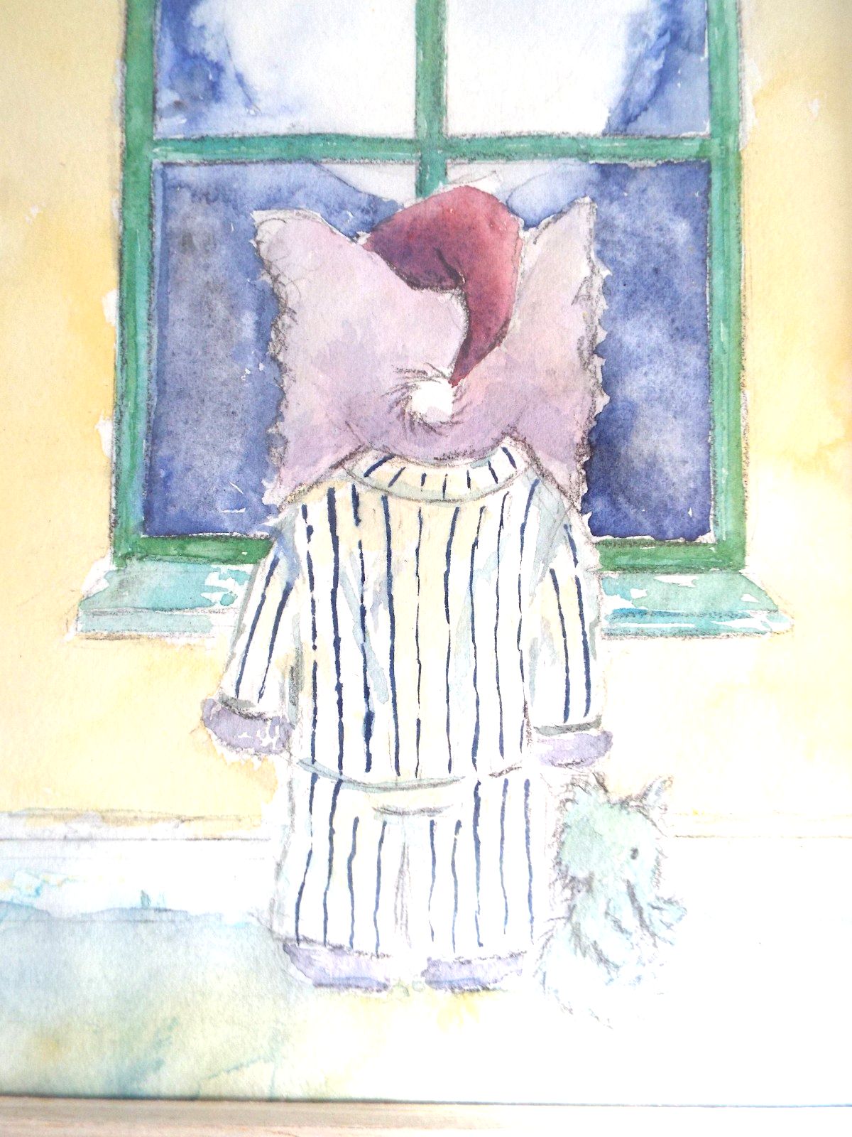 Watercolour Cute Elephant Illustration Painting Framed Original Andi Lucas photo for sale