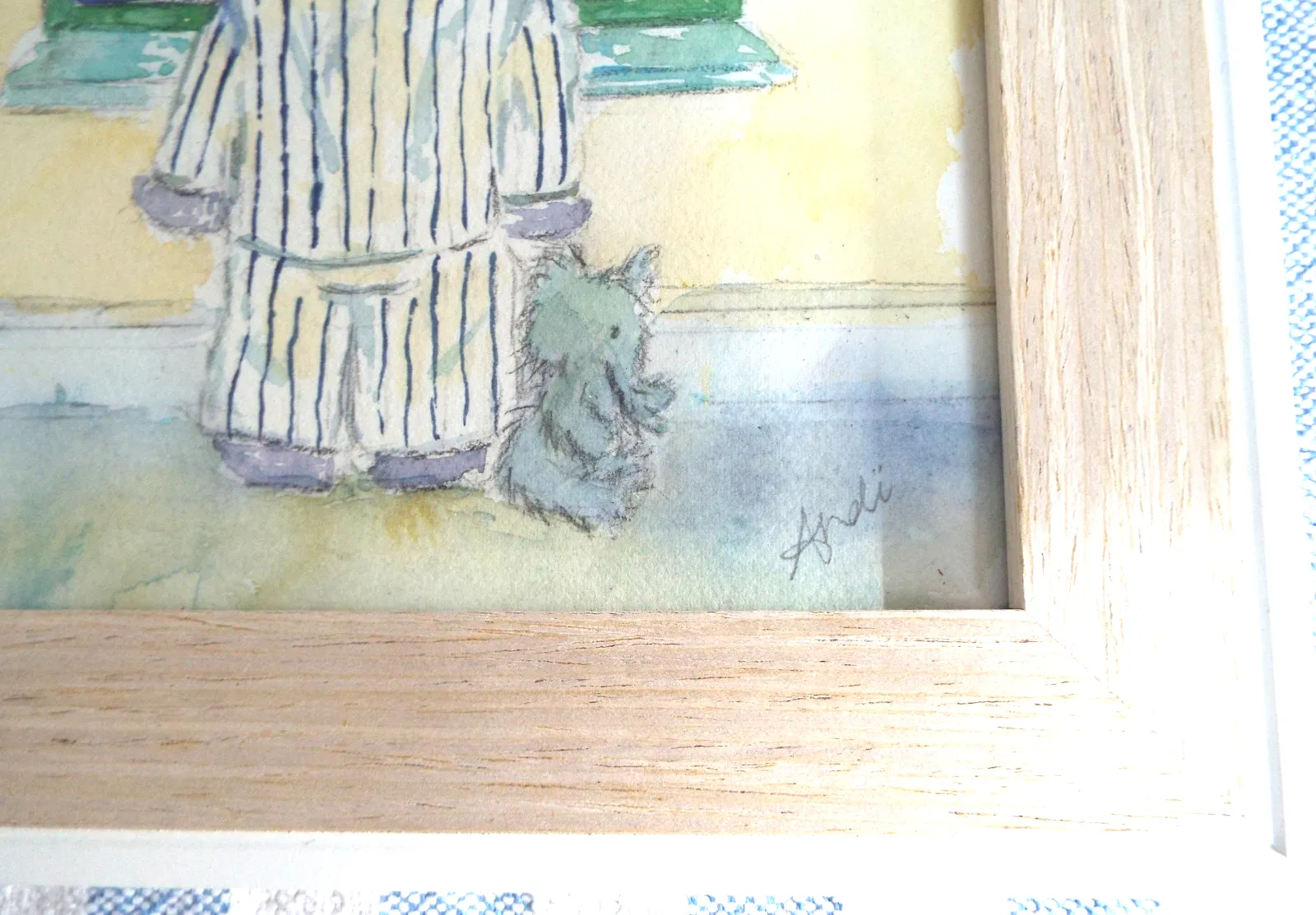 Watercolour Cute Elephant Illustration Painting Framed Original Andi Lucas photo 68.0