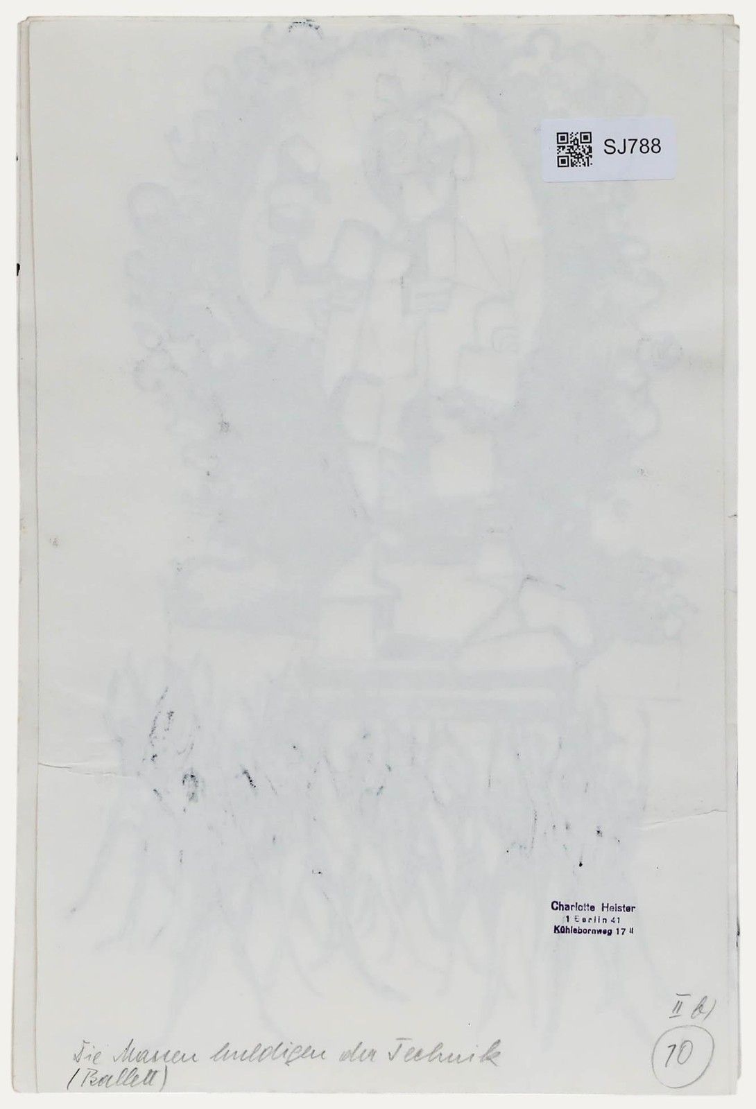 Charlotte Heister (1921 1998) Mid 20th Century India Ink, Worship photo for sale