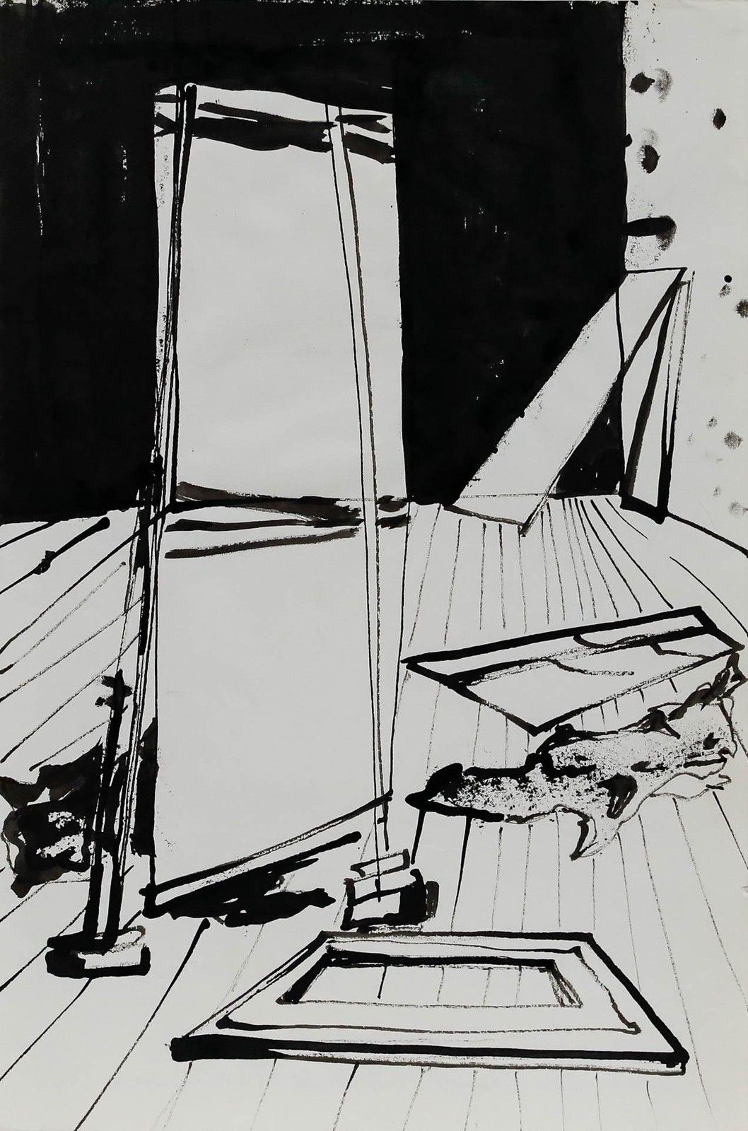 Charlotte Heister (1921 1998) Mid 20th Century India Ink, Backdrops photo furniture