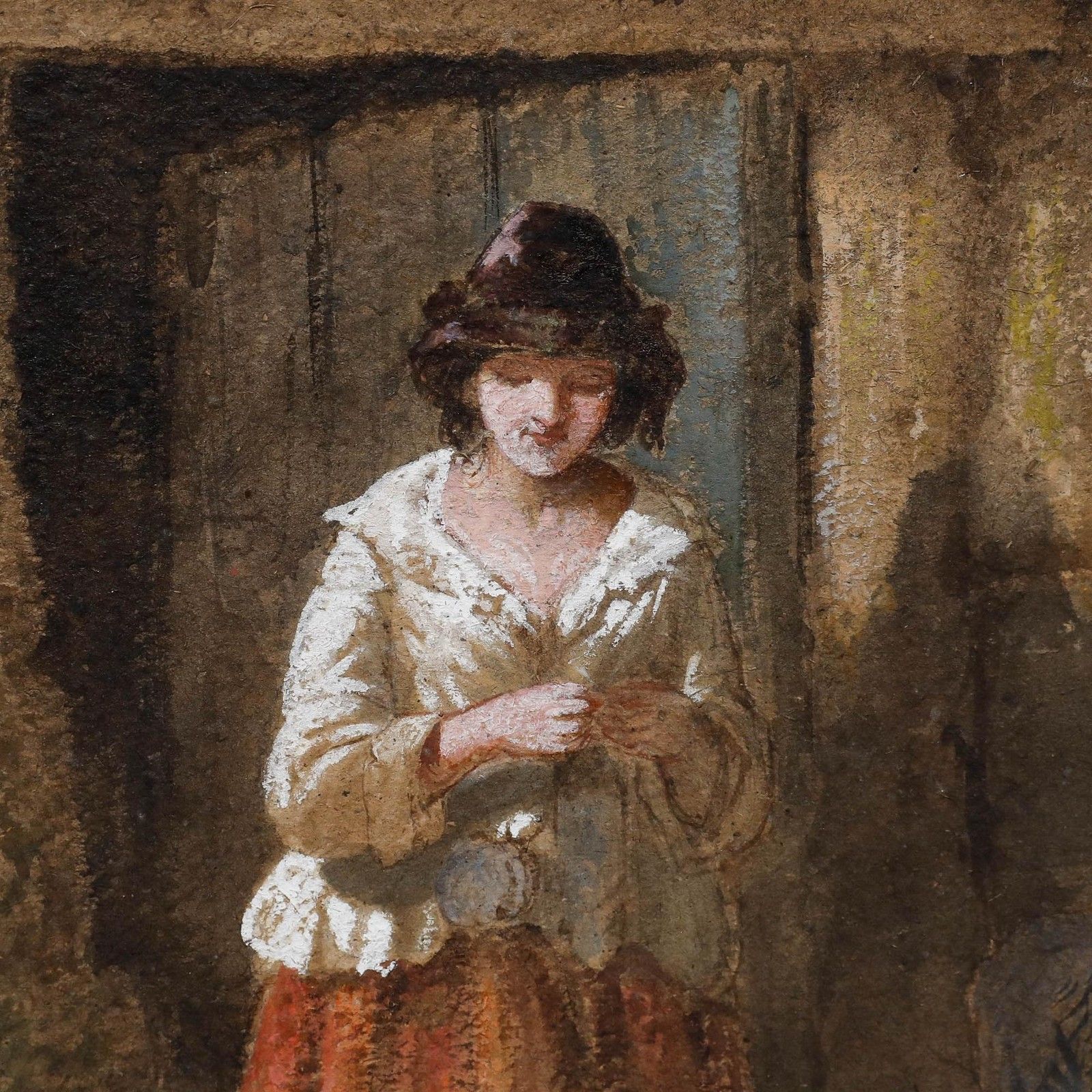 Henry Hobson Ra (Fl.1857 1866) Mid 19th Century Watercolour, Cottage Dweller photo for sale