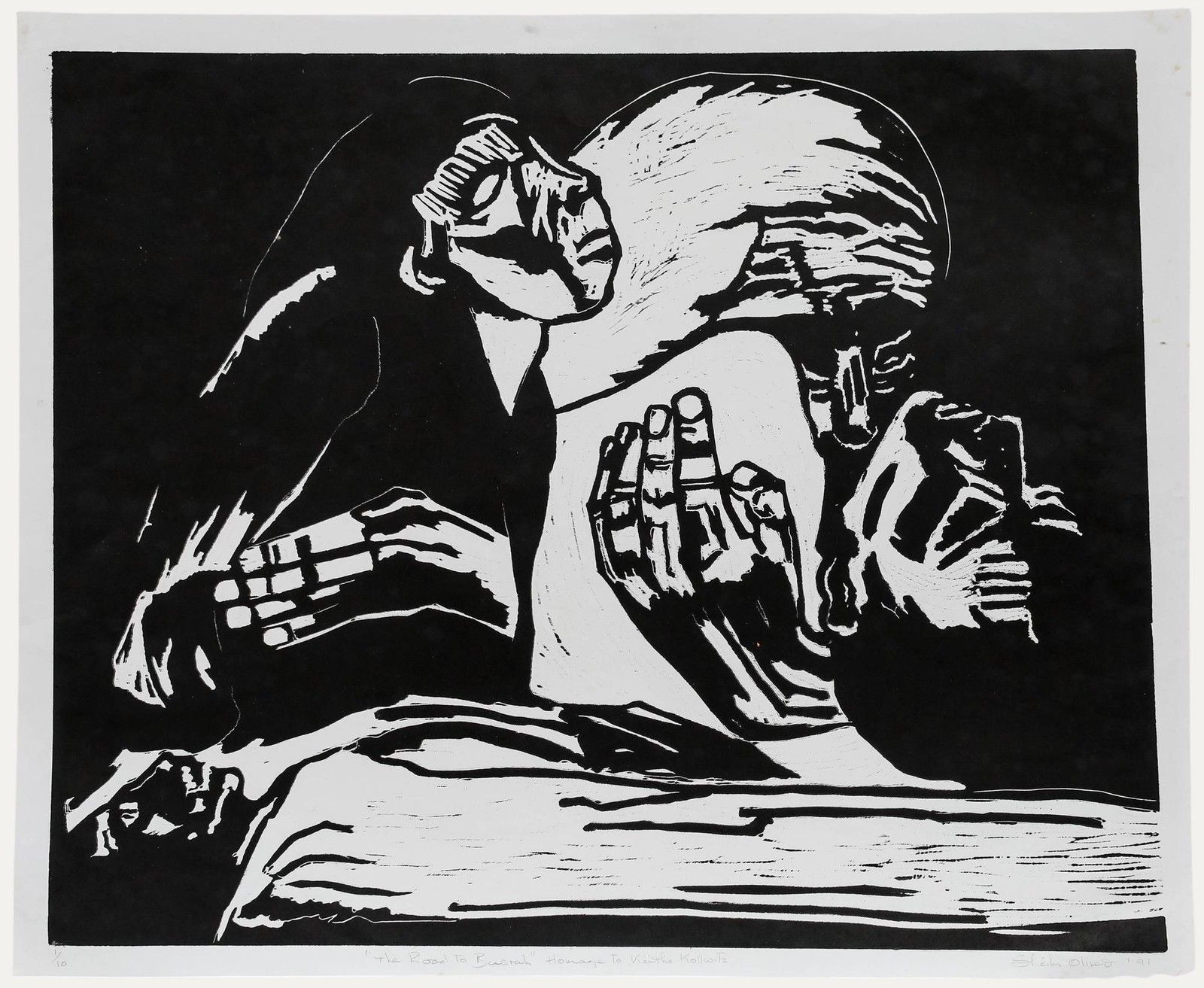Sheila Oliner (1930 2020) 1991 Linoprint, The Road To Basrah