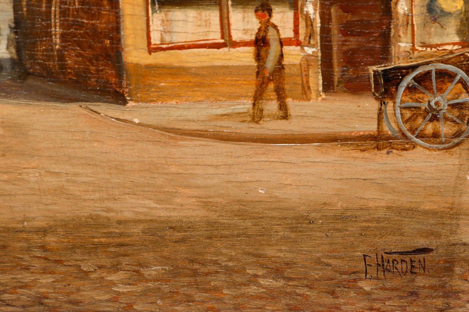 Friedrich Harden (1861 1921) Late 19th Century Oil, Hamburg Street Scene photo vinterior