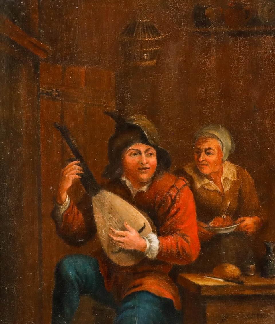 Manner Of David Teniers The Younger (1610 1690) Oil, The Lute Player photo furniture