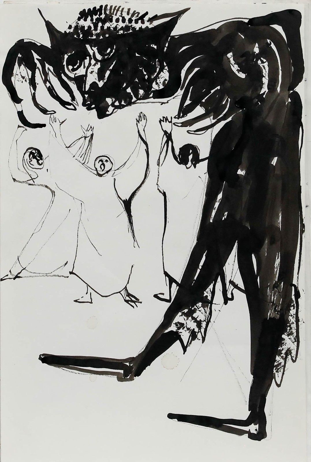 Charlotte Heister (1921 1998) Mid 20th Century India Ink, Praise photo furniture
