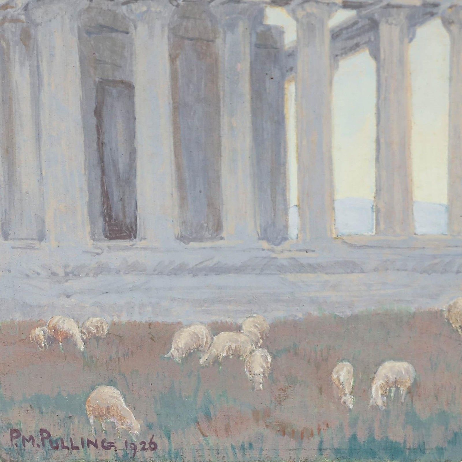 Phyllis Mary Pulling (1892 1951) 1926 Gouache, Sicilian Pastoral photo 195.0