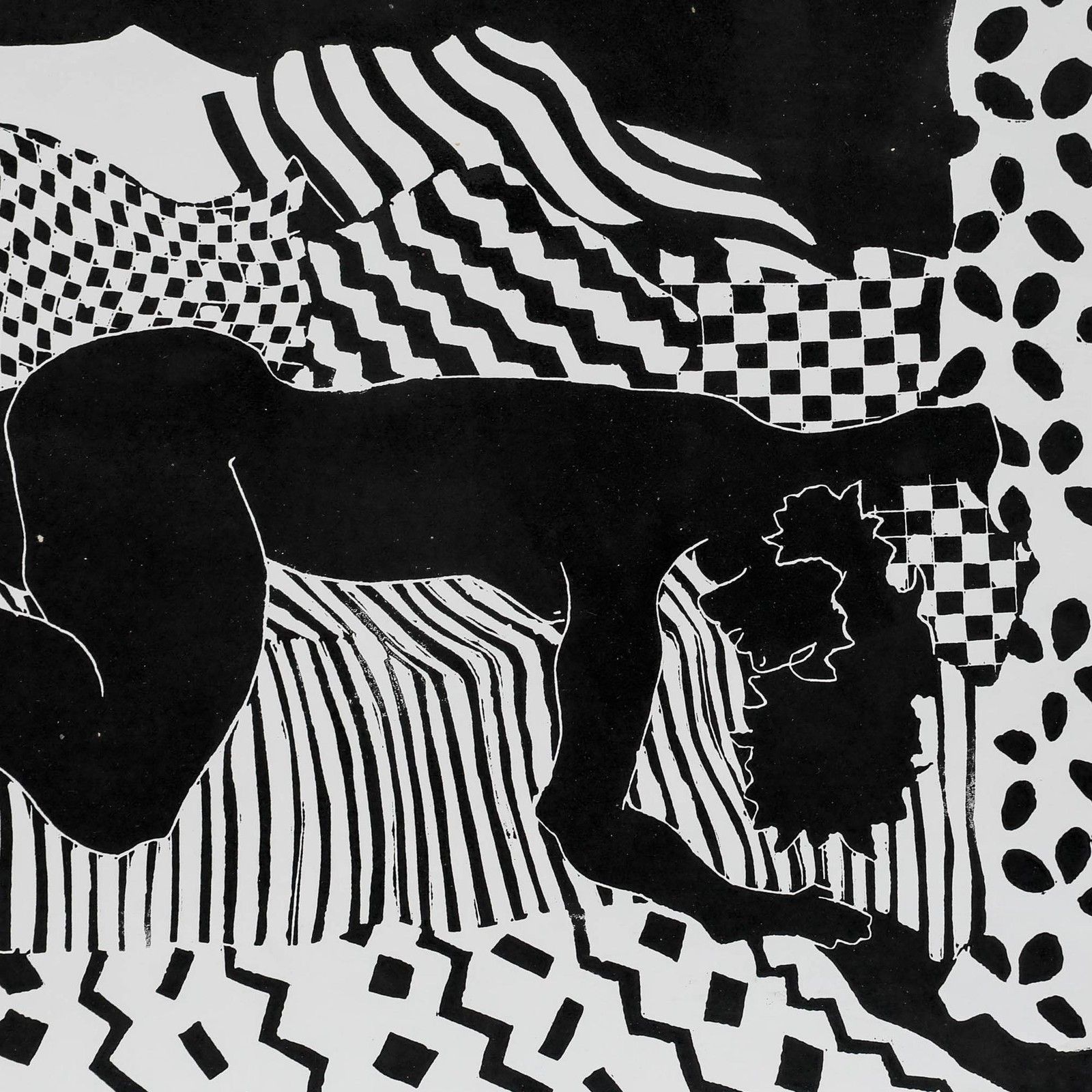 Sheila Oliner (1930 2020) 1992 Linoprint, Reclining Woman II photo Art