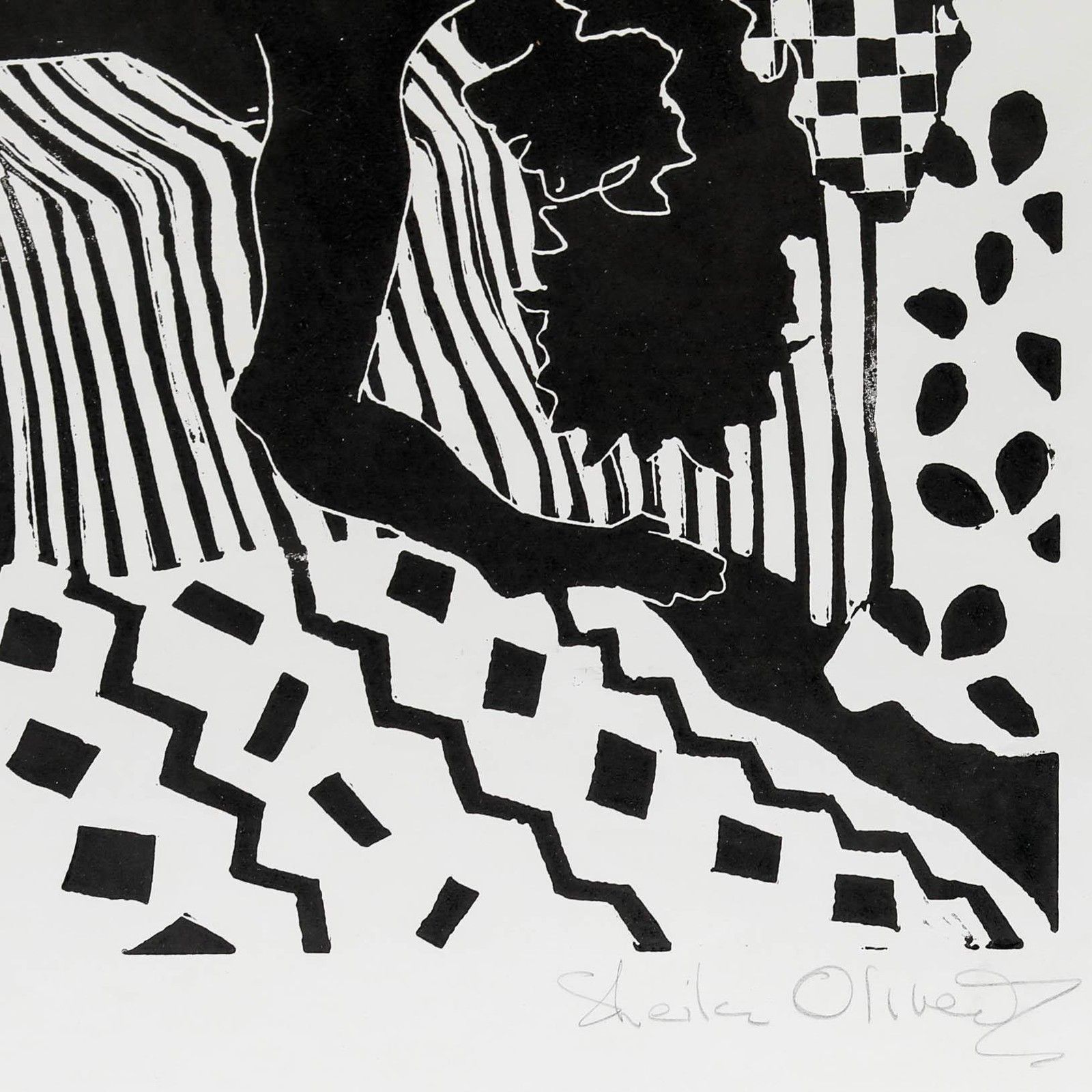 Sheila Oliner (1930 2020) 1992 Linoprint, Reclining Woman II photo 195.0