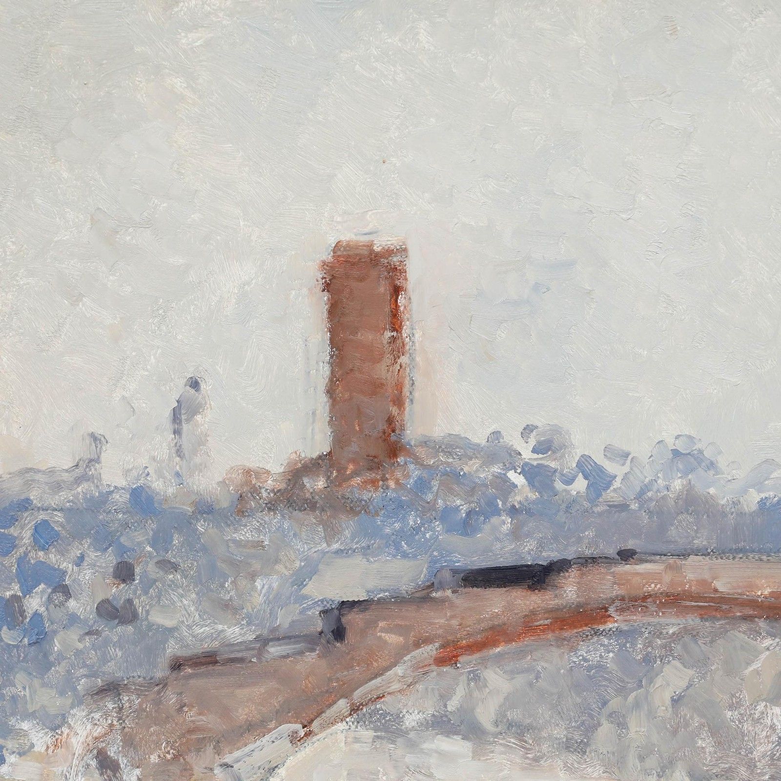 Bernard Myers (1925 2007) Contemporary Oil, Footbridge, Torcello photo Art