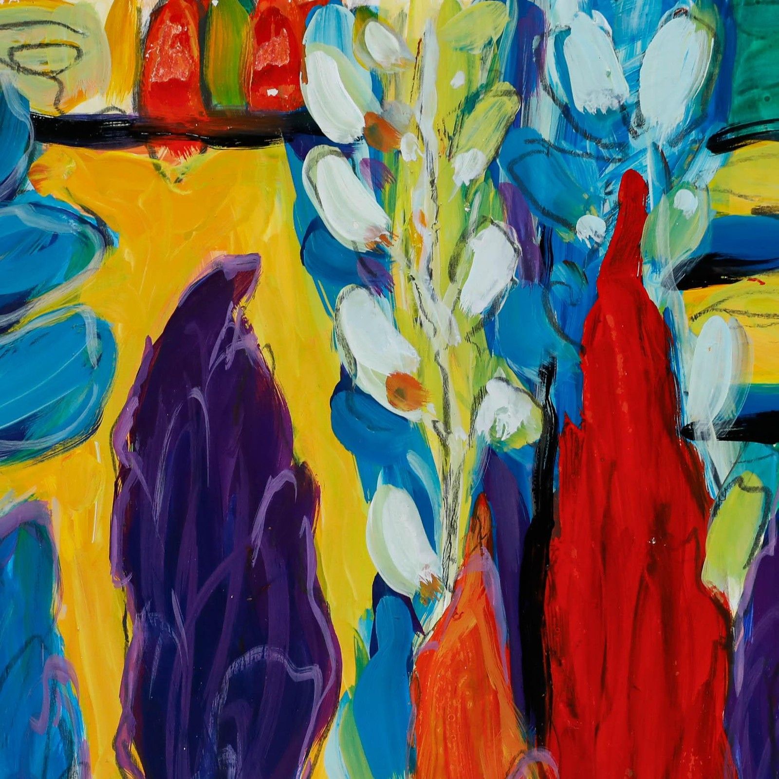 Erwin Steinhauser (1939 2023) Contemporary Acrylic, Cypress Trees photo for sale