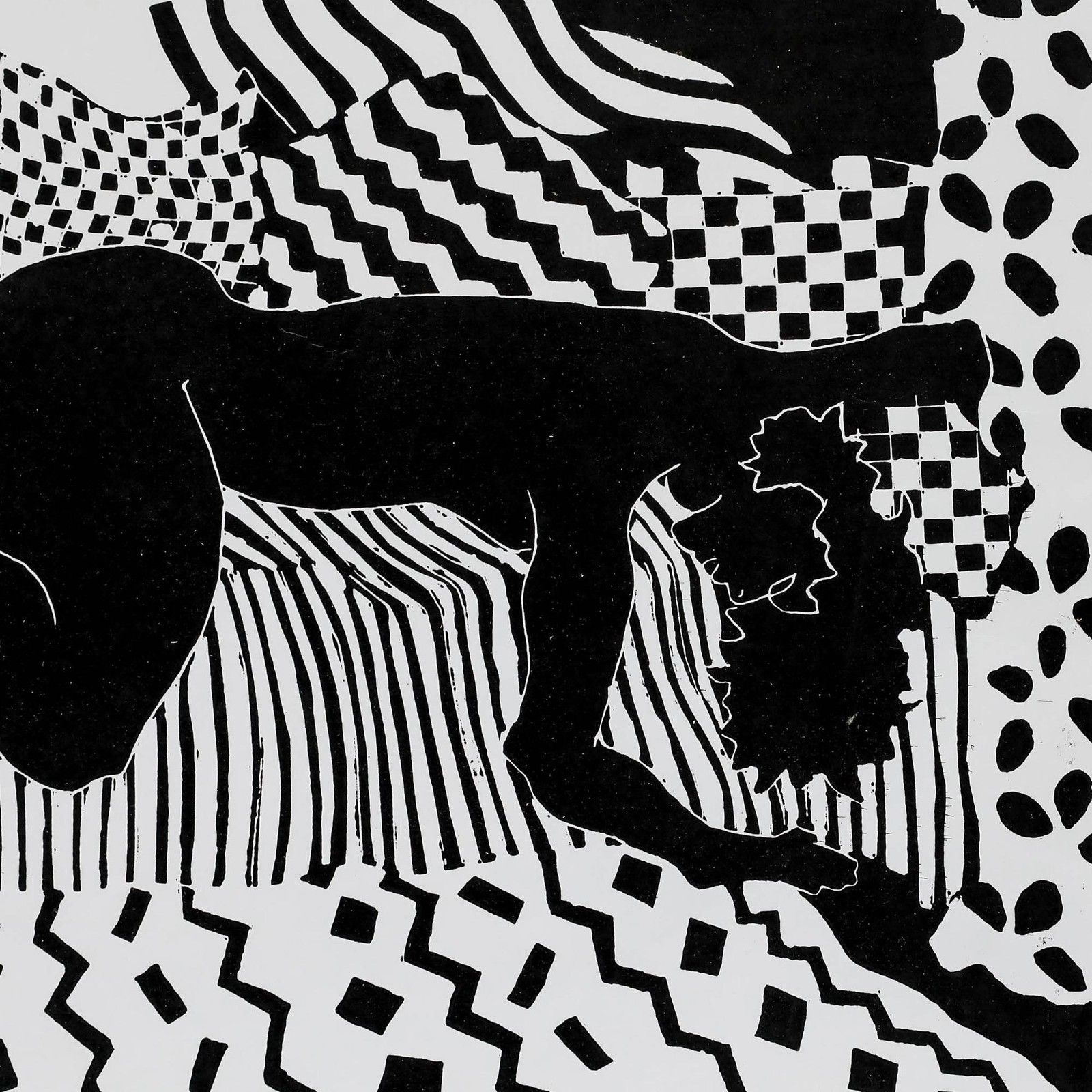 Sheila Oliner (1930 2020) 1992 Linoprint, Reclining Woman I photo Art
