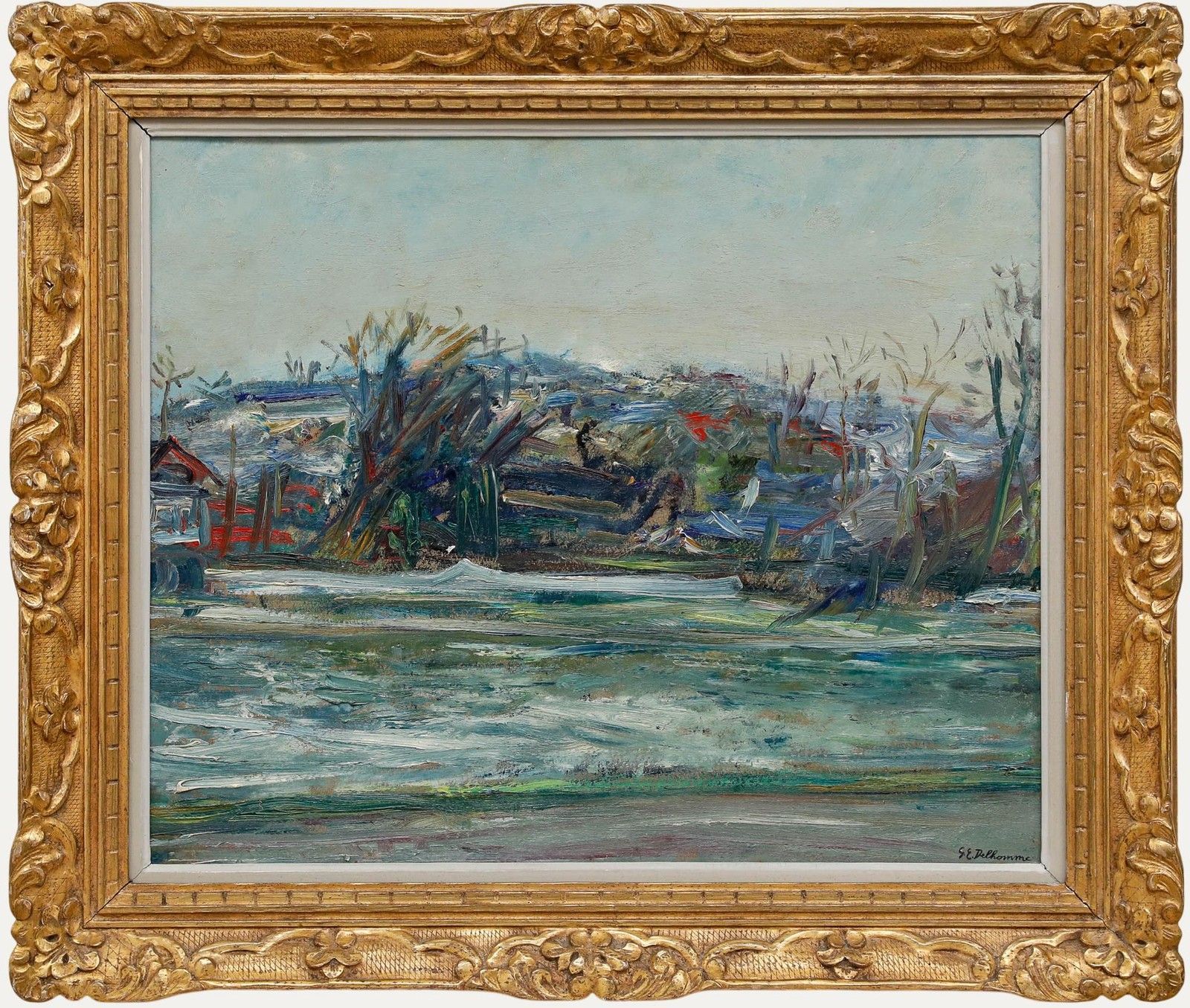Georges Eugene Delhomme (1904 1989) 20th Century Oil, Joinville Le Pont