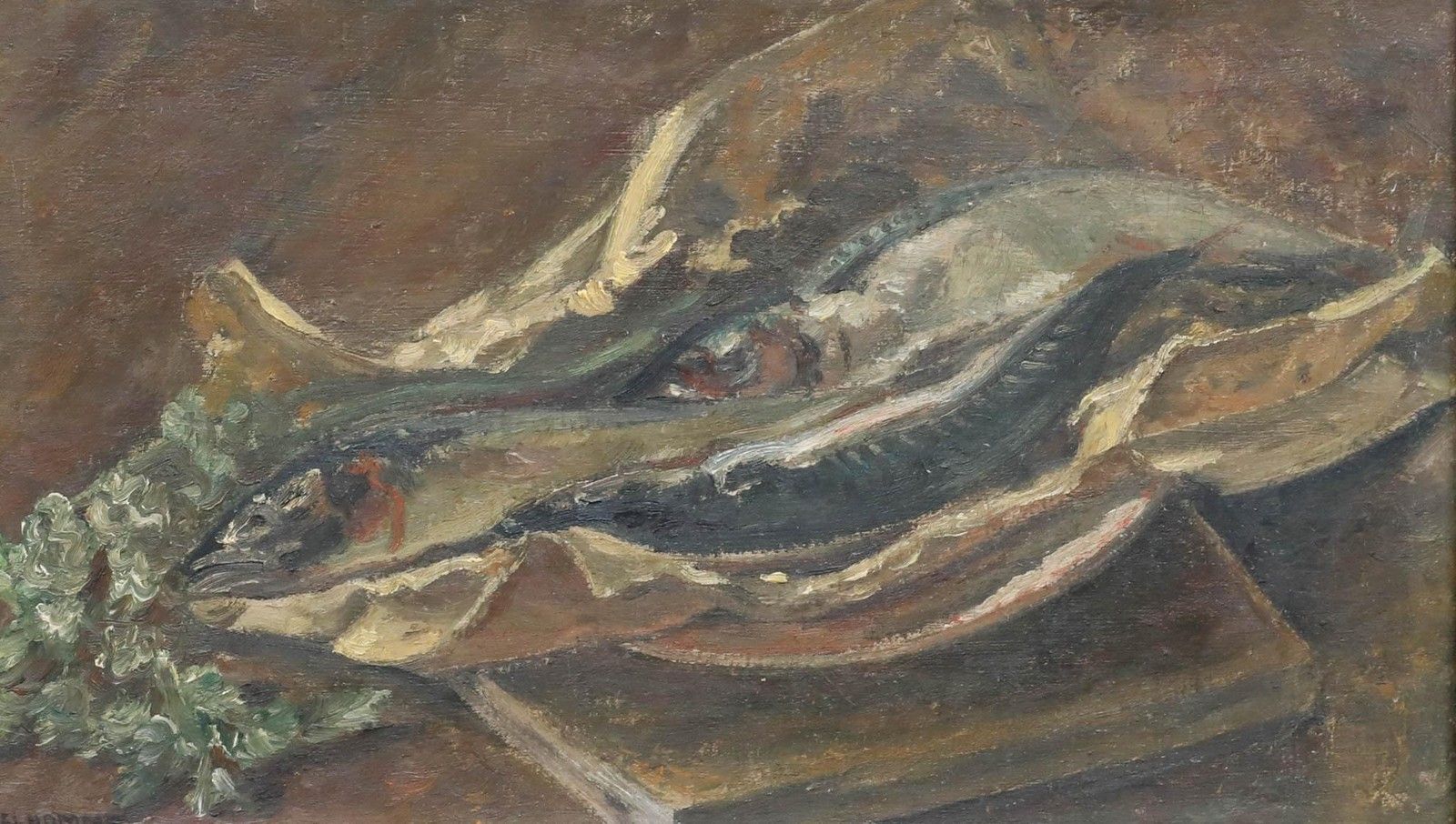 Georges Eugene Delhomme (1904 1989) Mid 20th Century Oil, Study Of The Catch photo furniture
