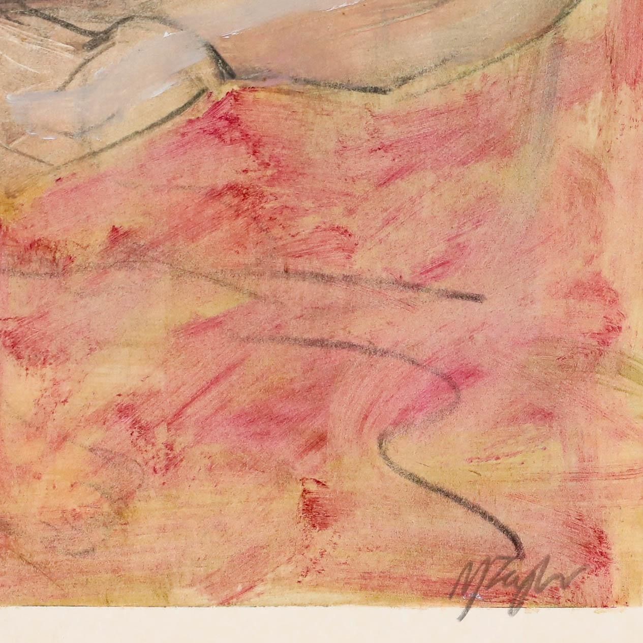 Marion E. Taylor (B.1948) Contemporary Oil, Reclining Nude photo Art