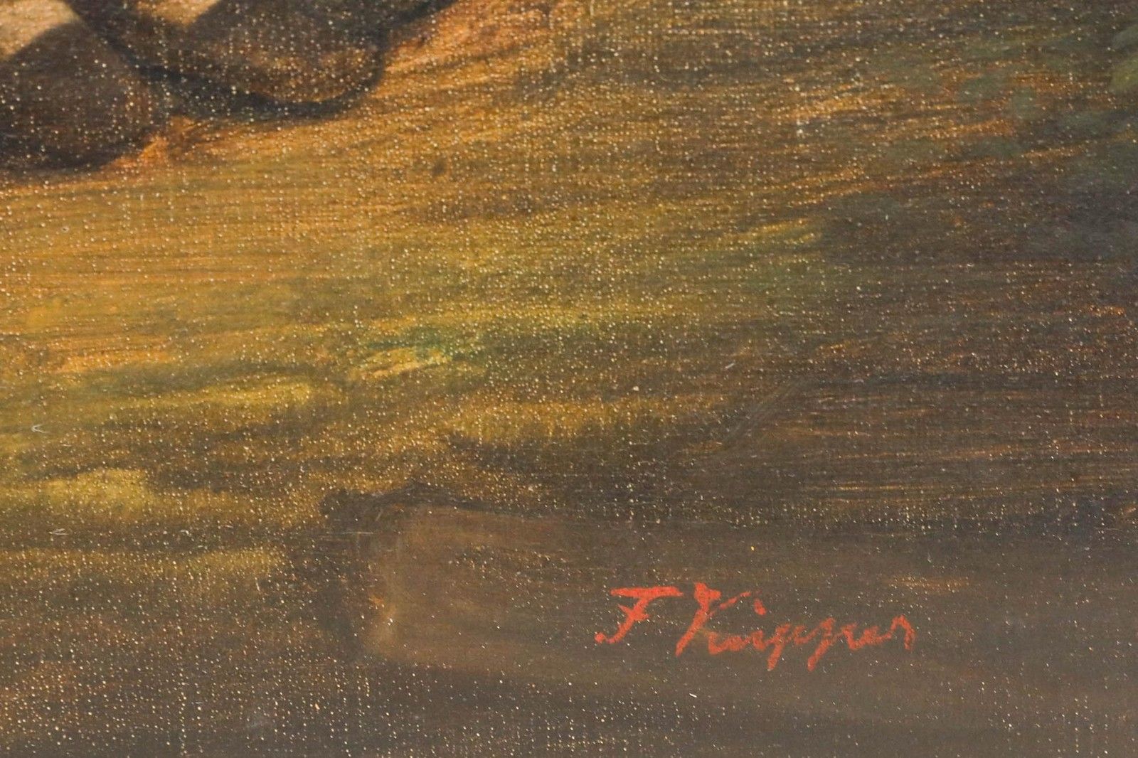 Friedrich Küpper (C.1830 1888) Mid 19th Century Oil, Tending To The Garden photo vinterior