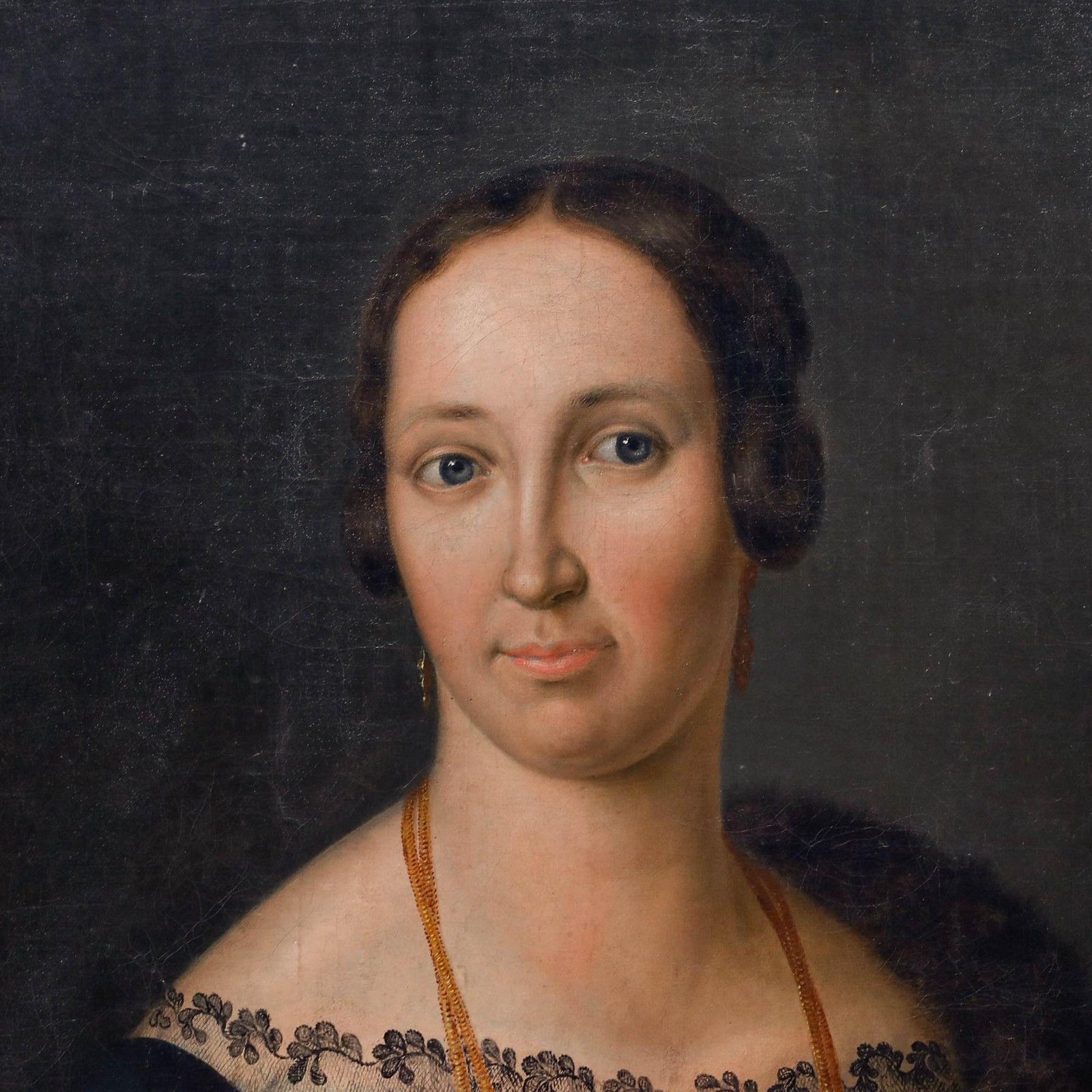 Rudolf Tanner (1781 1853) Fine 1840 Oil, Lady In Lace And Fur photo buy