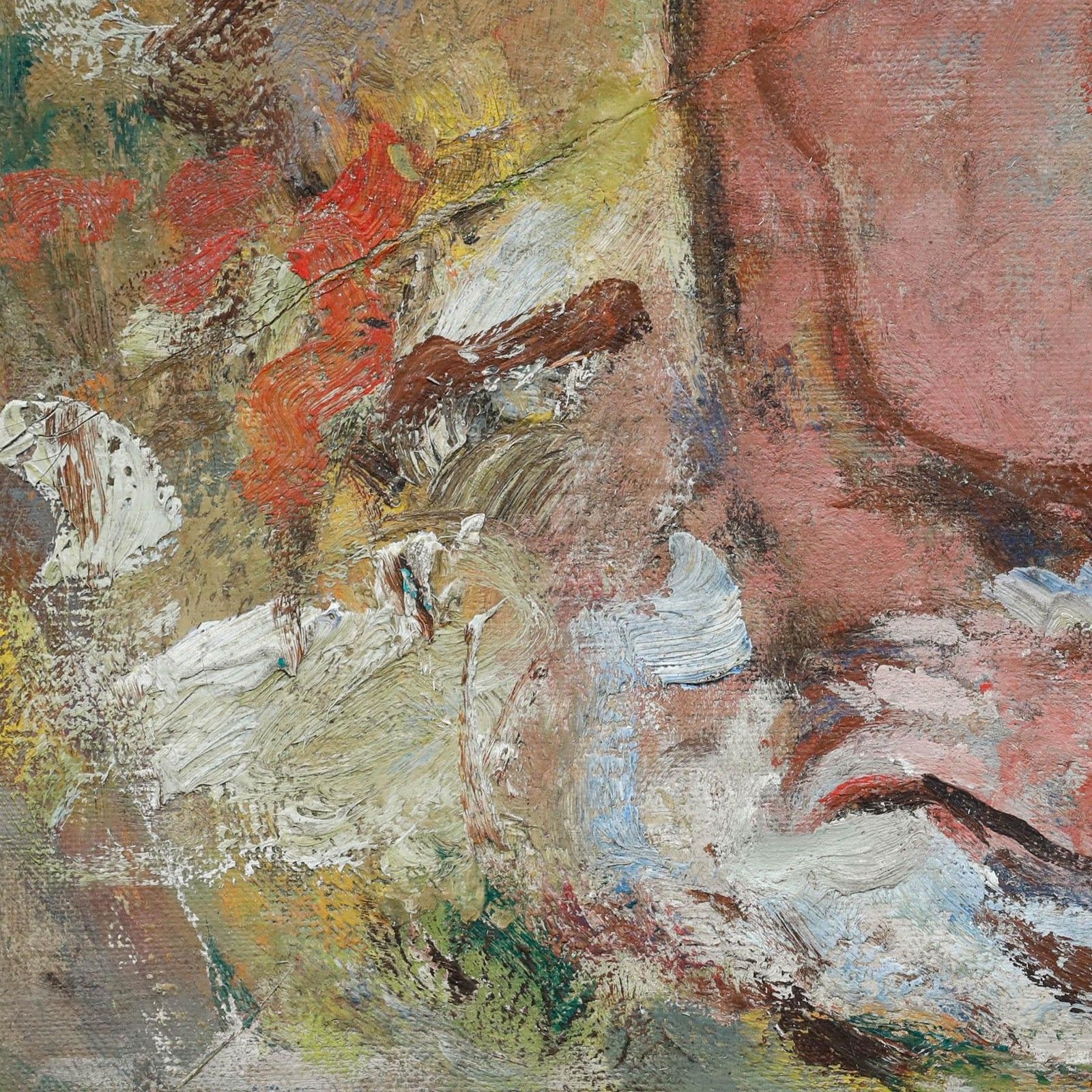Follower Of Ivon Hitchins (1893 1979) Framed Oil, Reclining In The Meadow photo Art