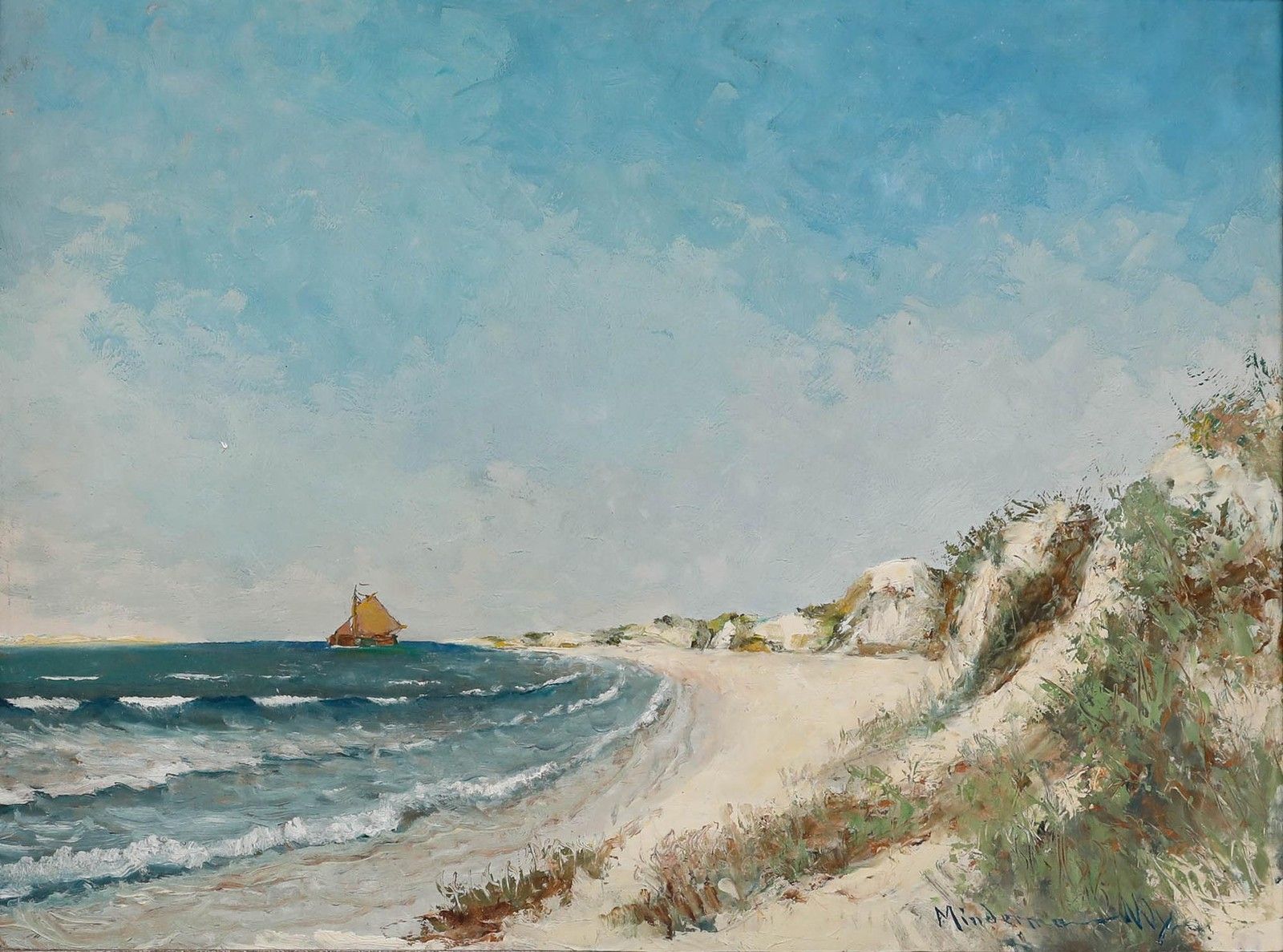 Heinz Mindermann 20th Century Oil, The Coast Of Norderney photo furniture