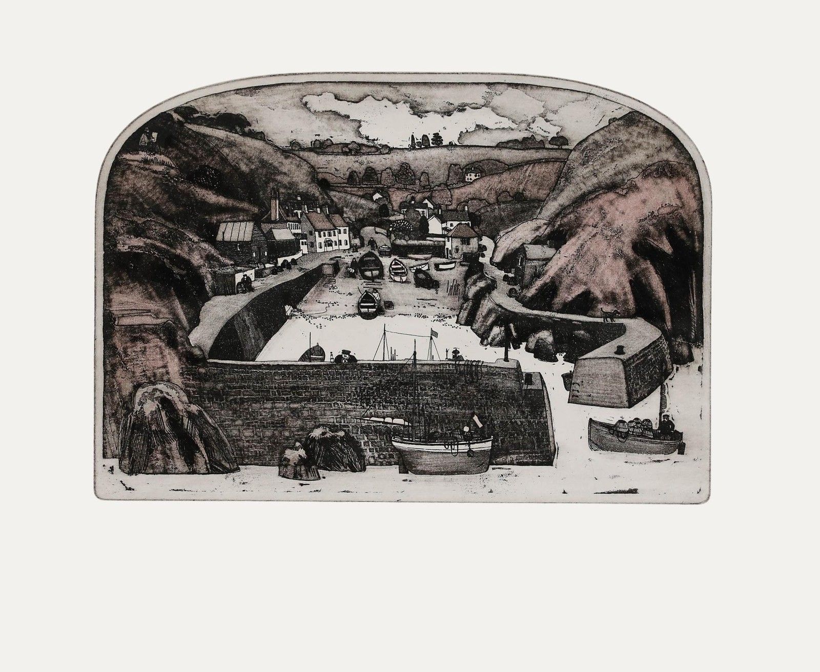Graham Clarke (B.1941) 20th Century Etching, Mullion Cove