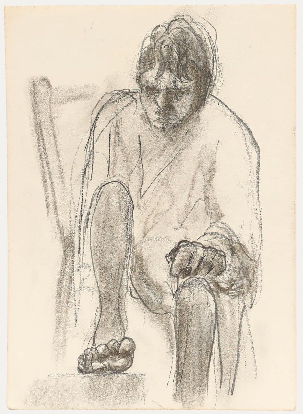 Julian Dyson (1936 2003) 20th Century Graphite Drawing, Seated Man