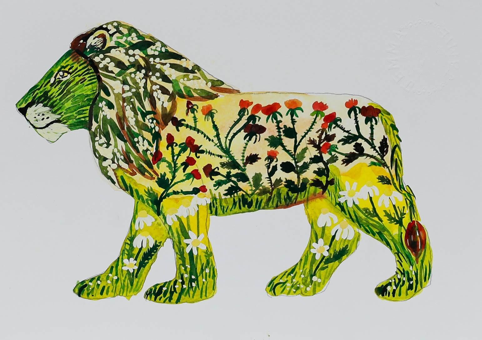 Jemma Jamie 2025 Watercolour, Flora Lion I