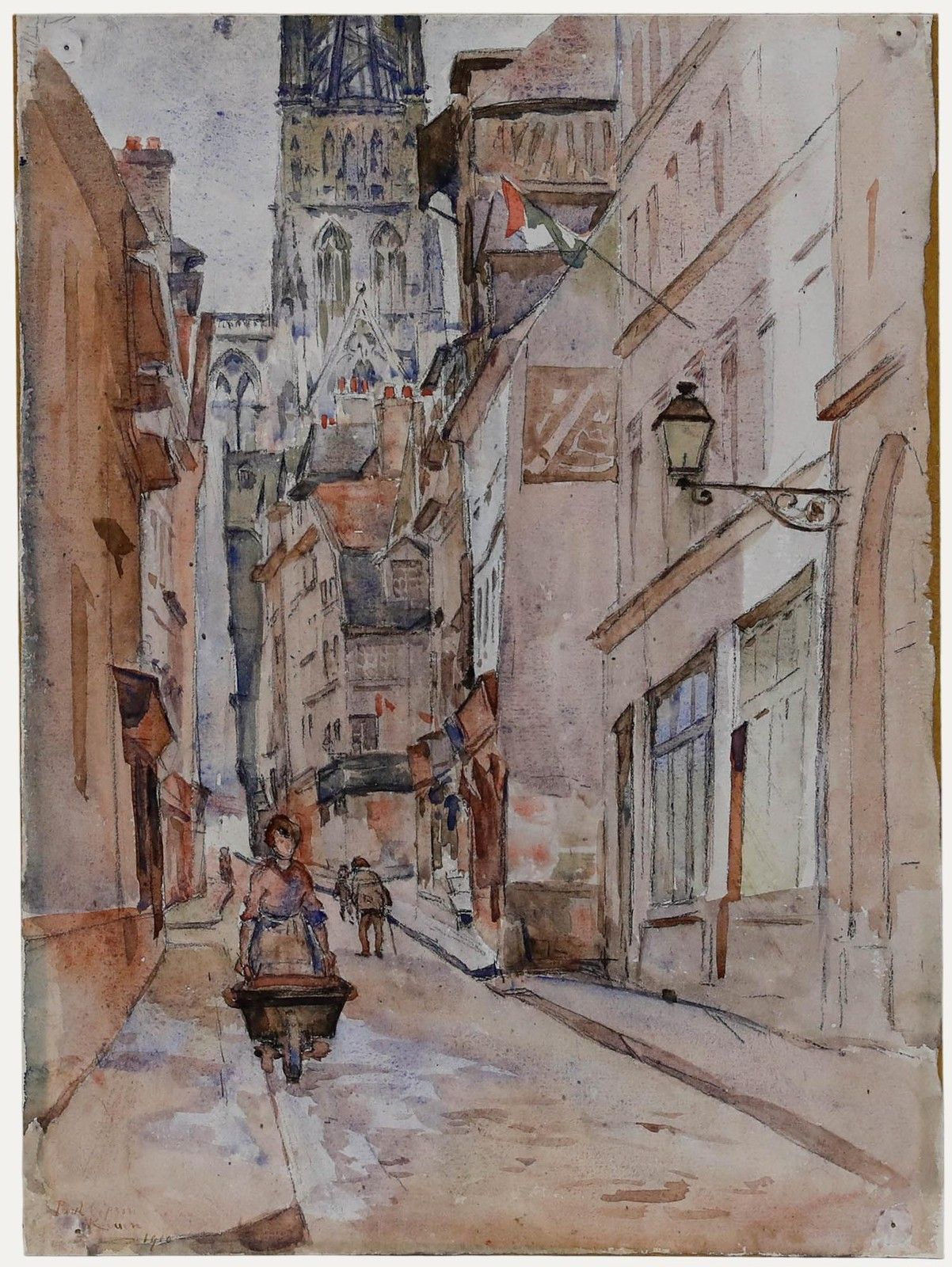 Arthur Paul Copson (1881 1916) 1910 Watercolour, Rouen Street Scene