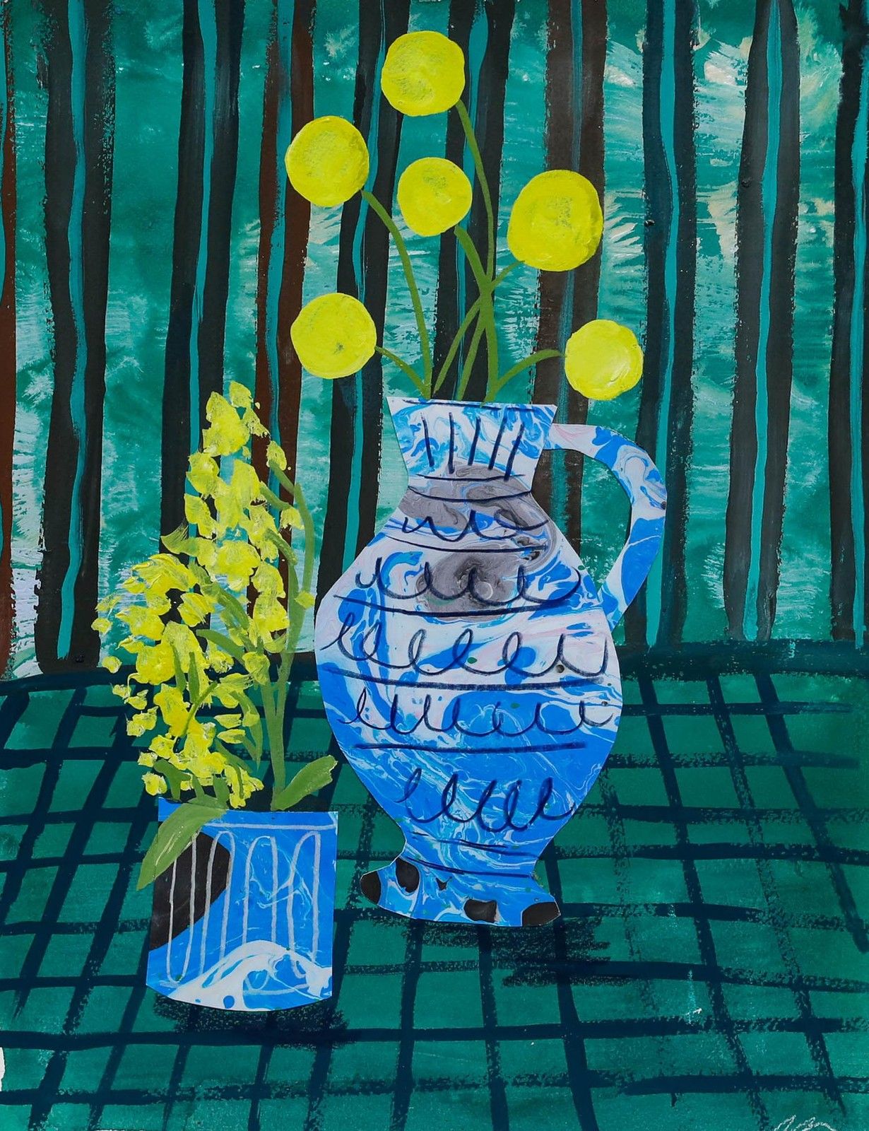Jemma Jamie 2025 Mixed Media, Yellow Flowers photo furniture