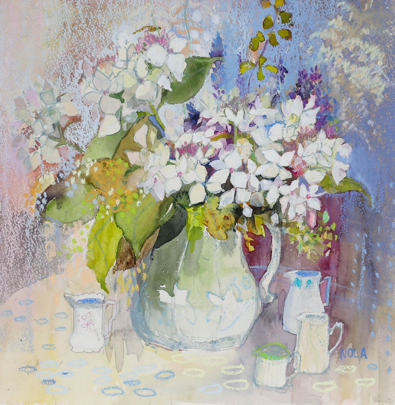 Nola Armstrong 20th Century Mixed Media, Autumn Flowers photo furniture