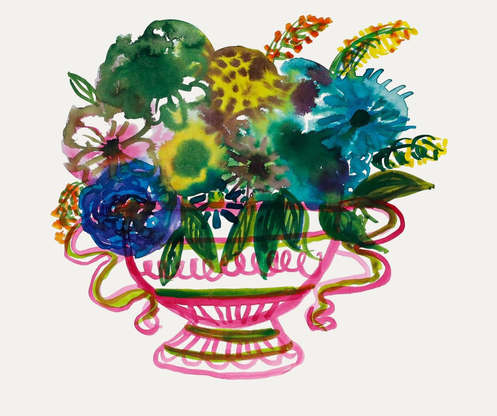 Jemma Jamie 2025 Watercolour, Bouquet In Pink And Blue photo furniture