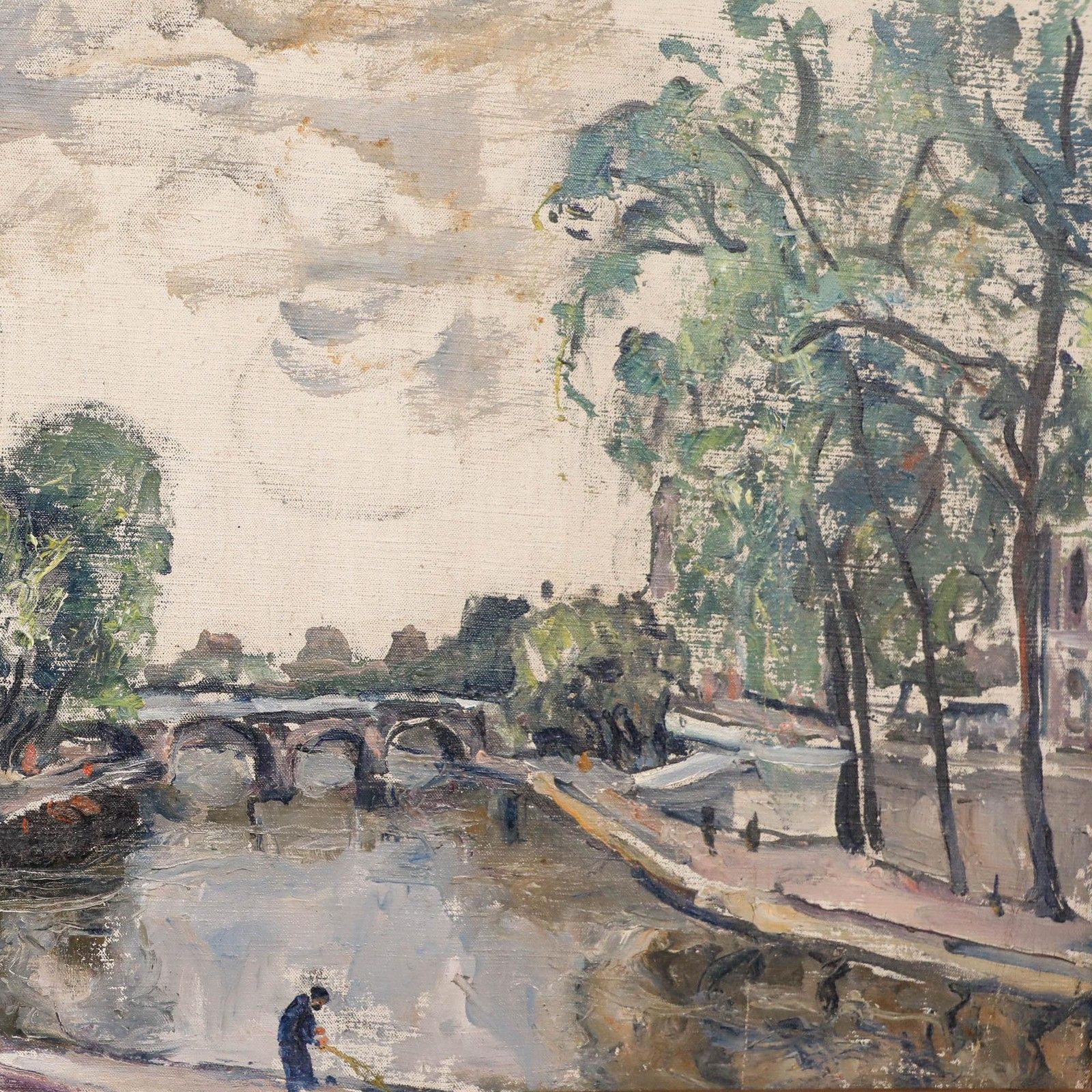 Herand Gulbenkian (1880 1968) Mid 20th Century Oil, Pont Neuf Bridge photo Art