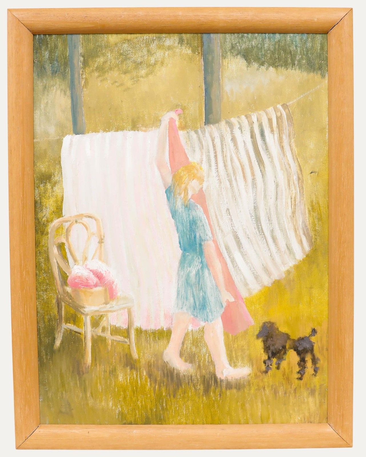 Olga Awty (1928 2014) Contemporary Oil, Washing Day