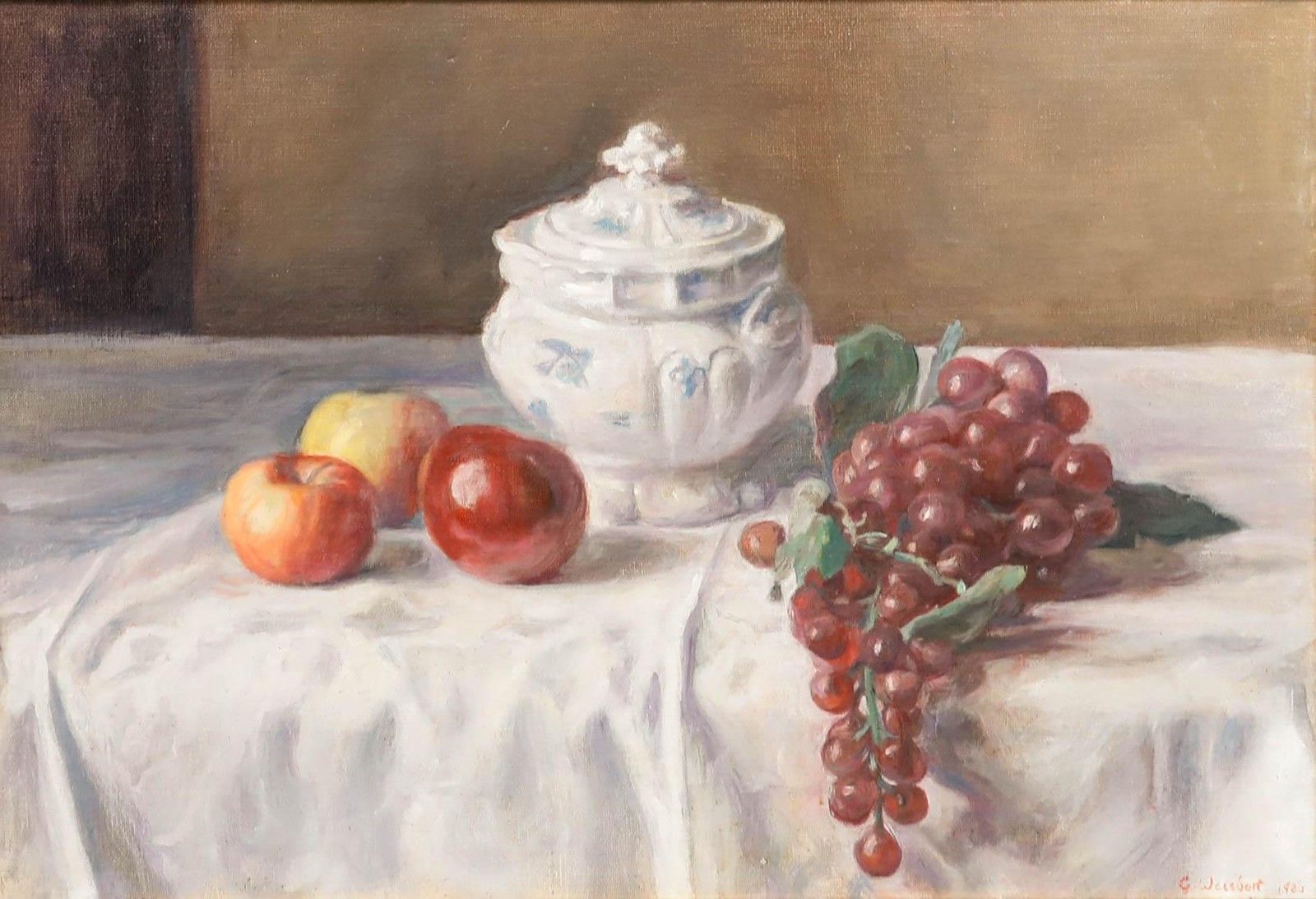 George Weissbort (1928 2013) 1980 Oil, Grapes And Porcelain photo furniture