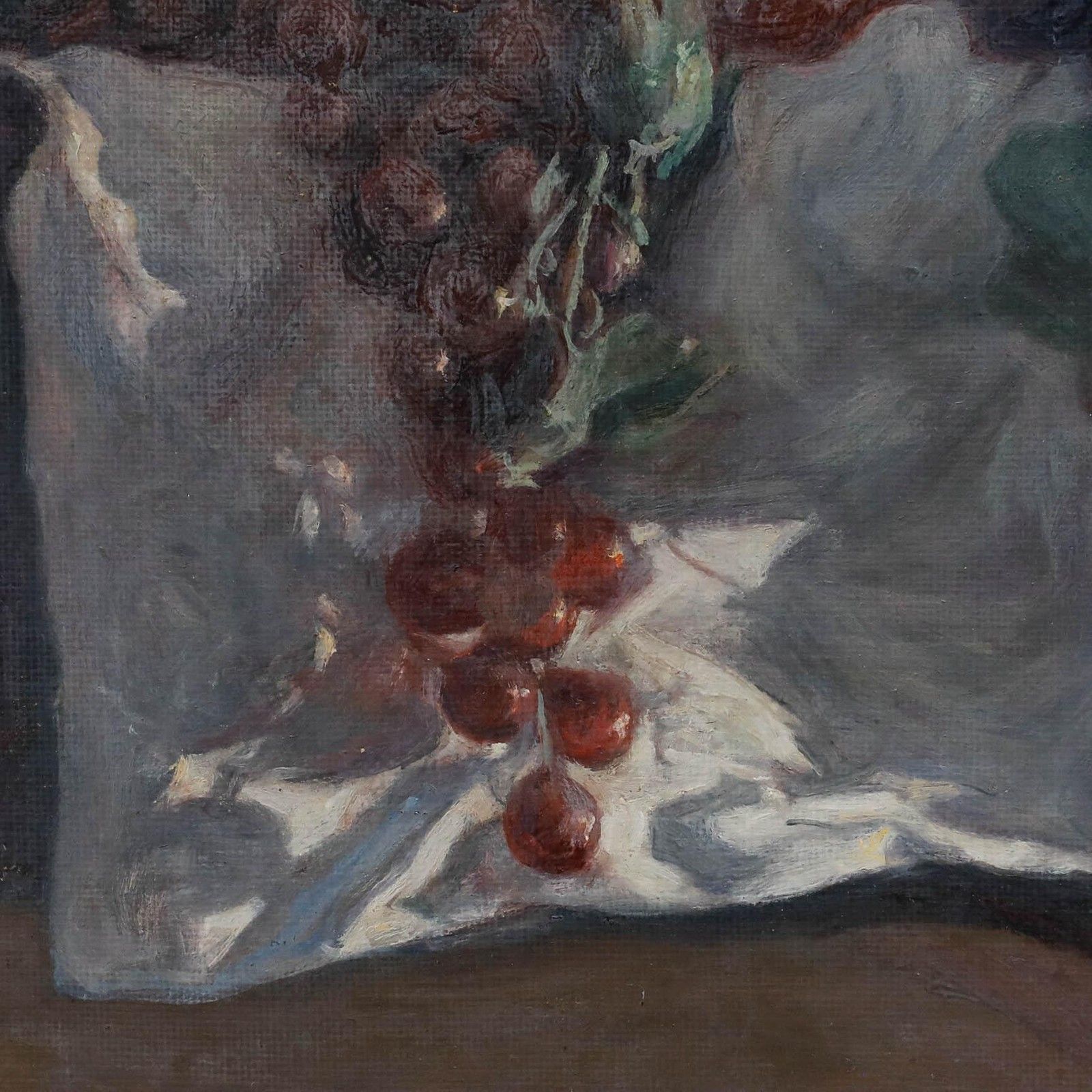 George Weissbort (1928 2013) 20th Century Oil, Grapes On White Cloth photo Art