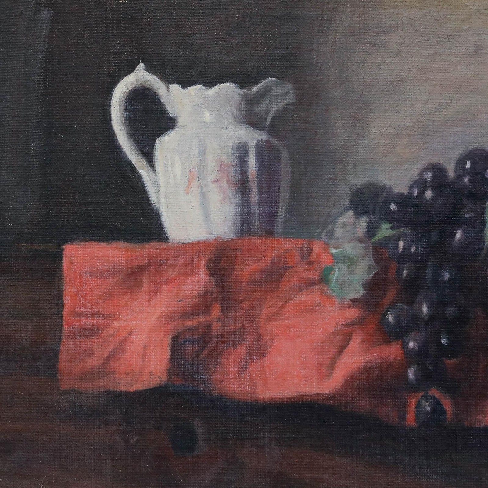George Weissbort (1928 2013) Oil, Still Life With White Jug & Grapes photo Art