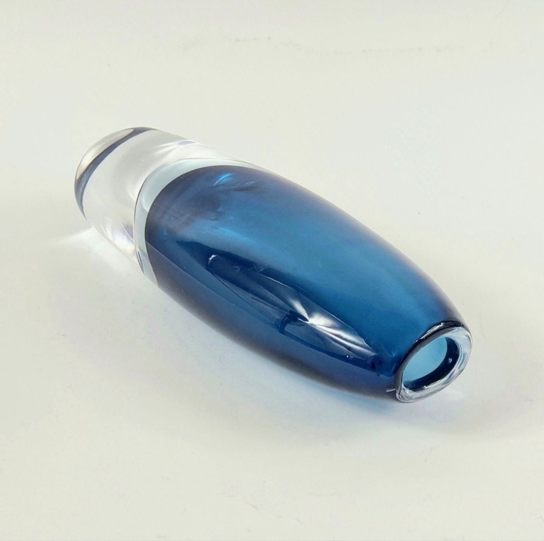 Signed Large Mid Century Scandinavian Sommerso Glass Vase By Vicke Lindstrand For Kosta, Sweden, 1960s photo 375.0