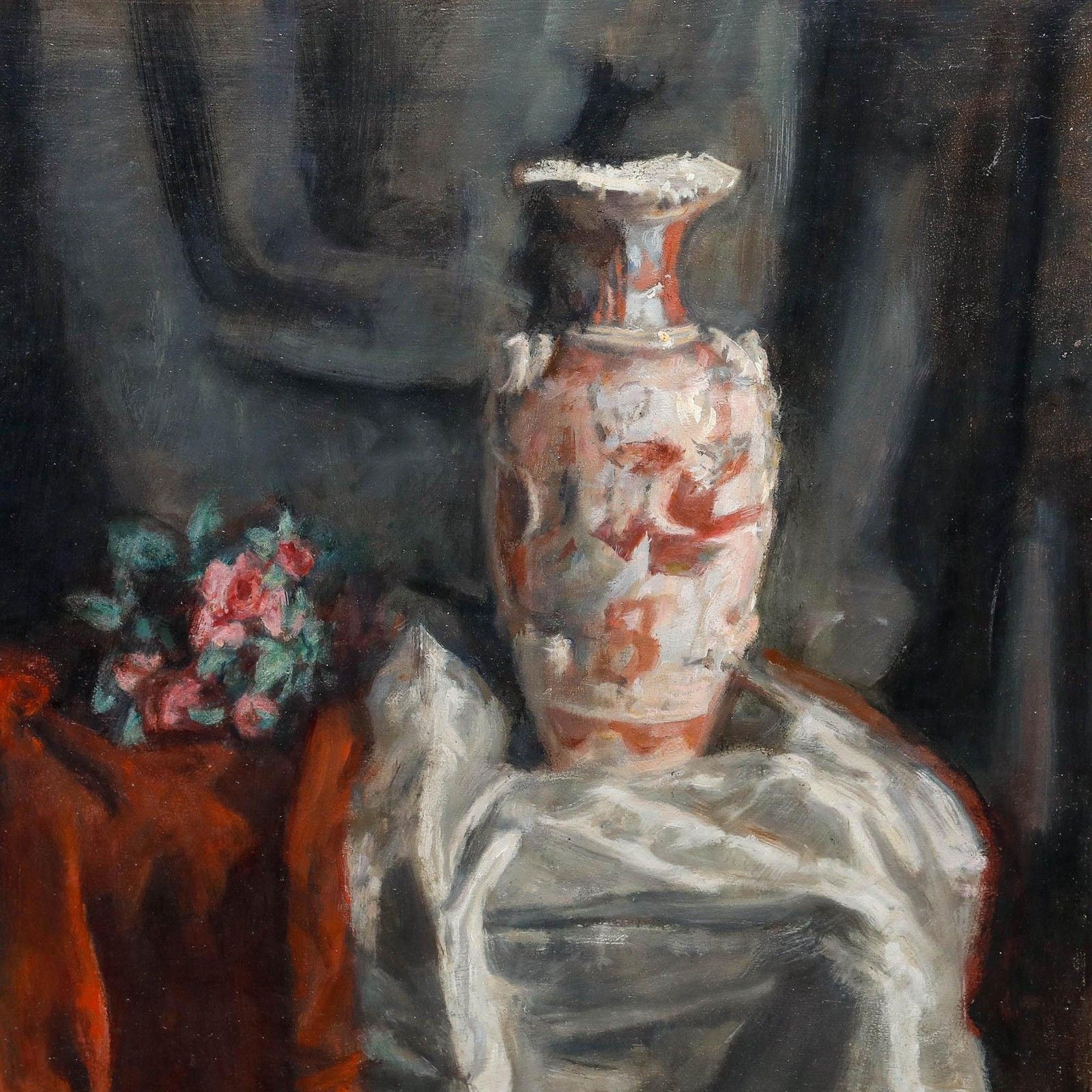 George Weissbort (1928 2013)  Framed 20th Century Oil, Chinese Vase With Flowers photo for sale