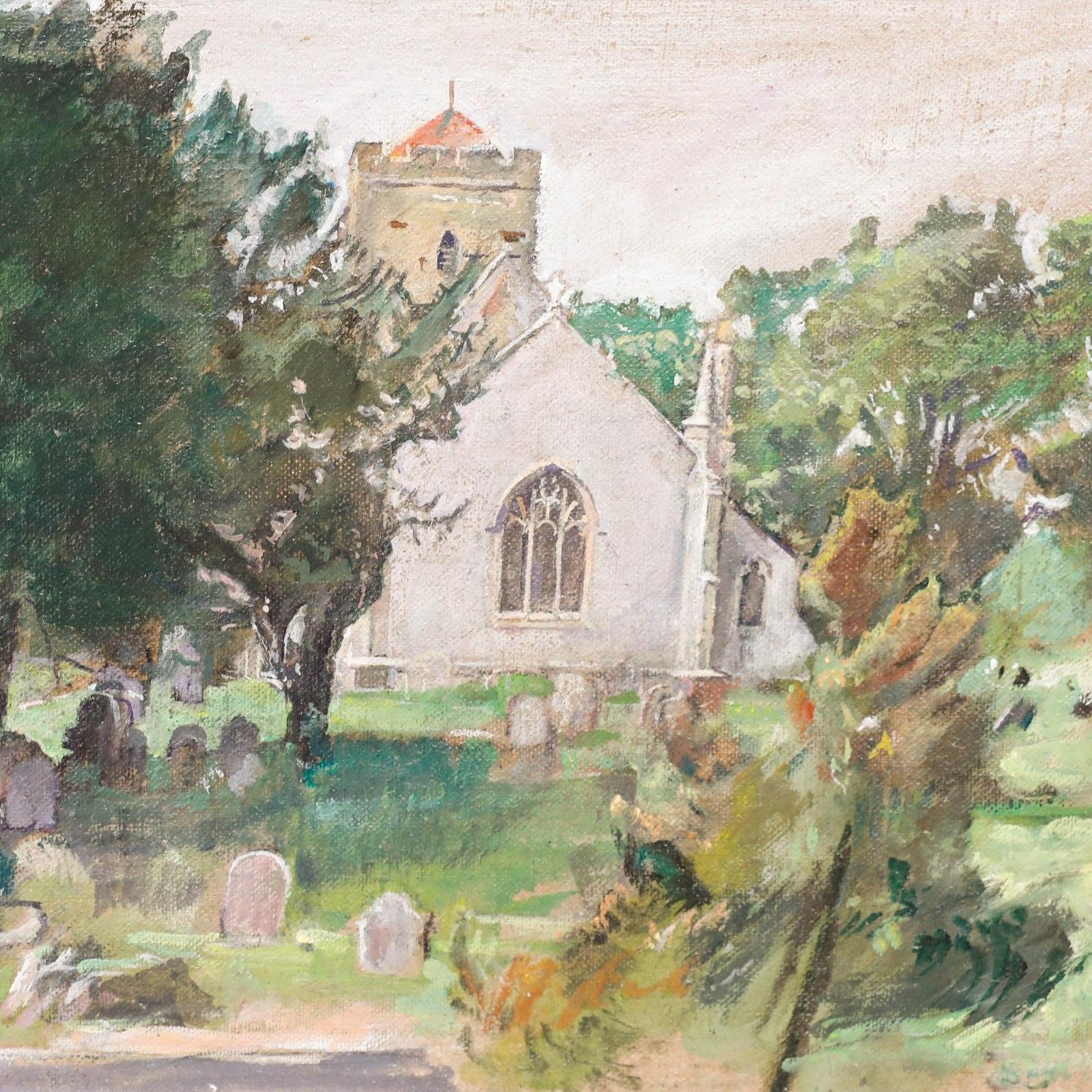 George Weissbort (1928 2013) 20th Century Oil, The Churchyard photo Art