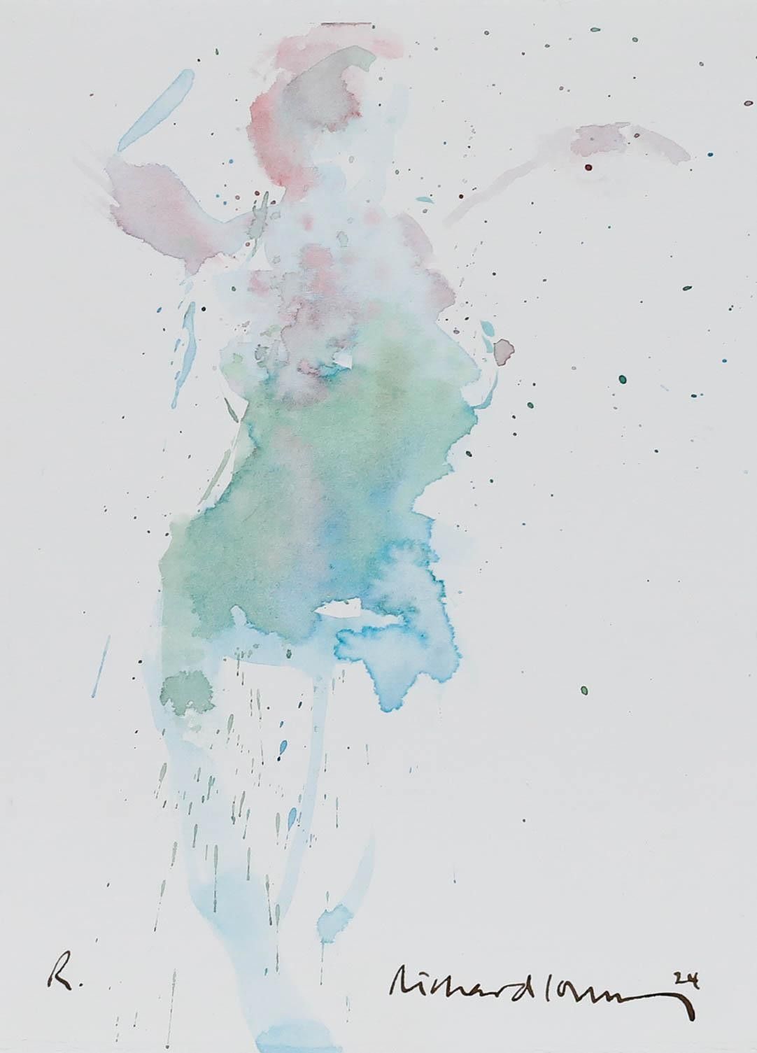 Richard J.S. Young 2024 Watercolour, Dynamic Nude photo furniture