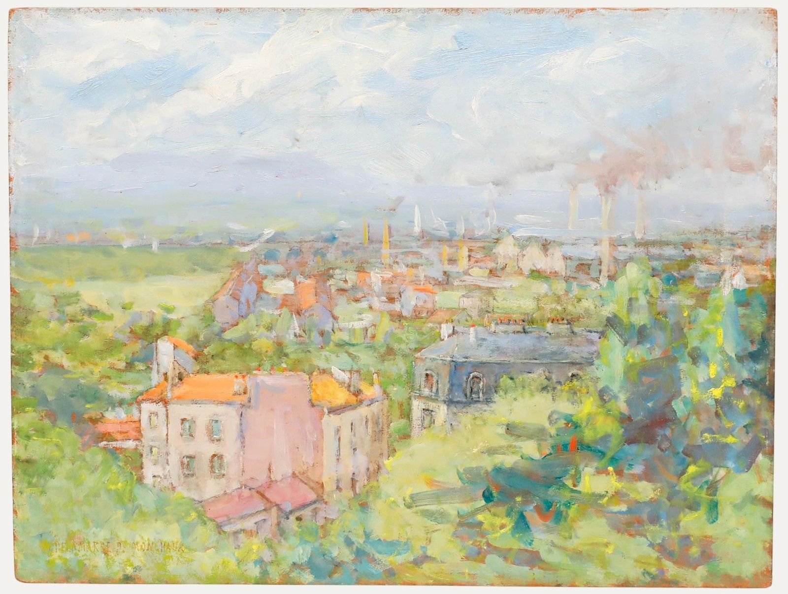 Marie Marcel Delamarre De Monchaux (1876 1953) Oil, View Of Bruges
