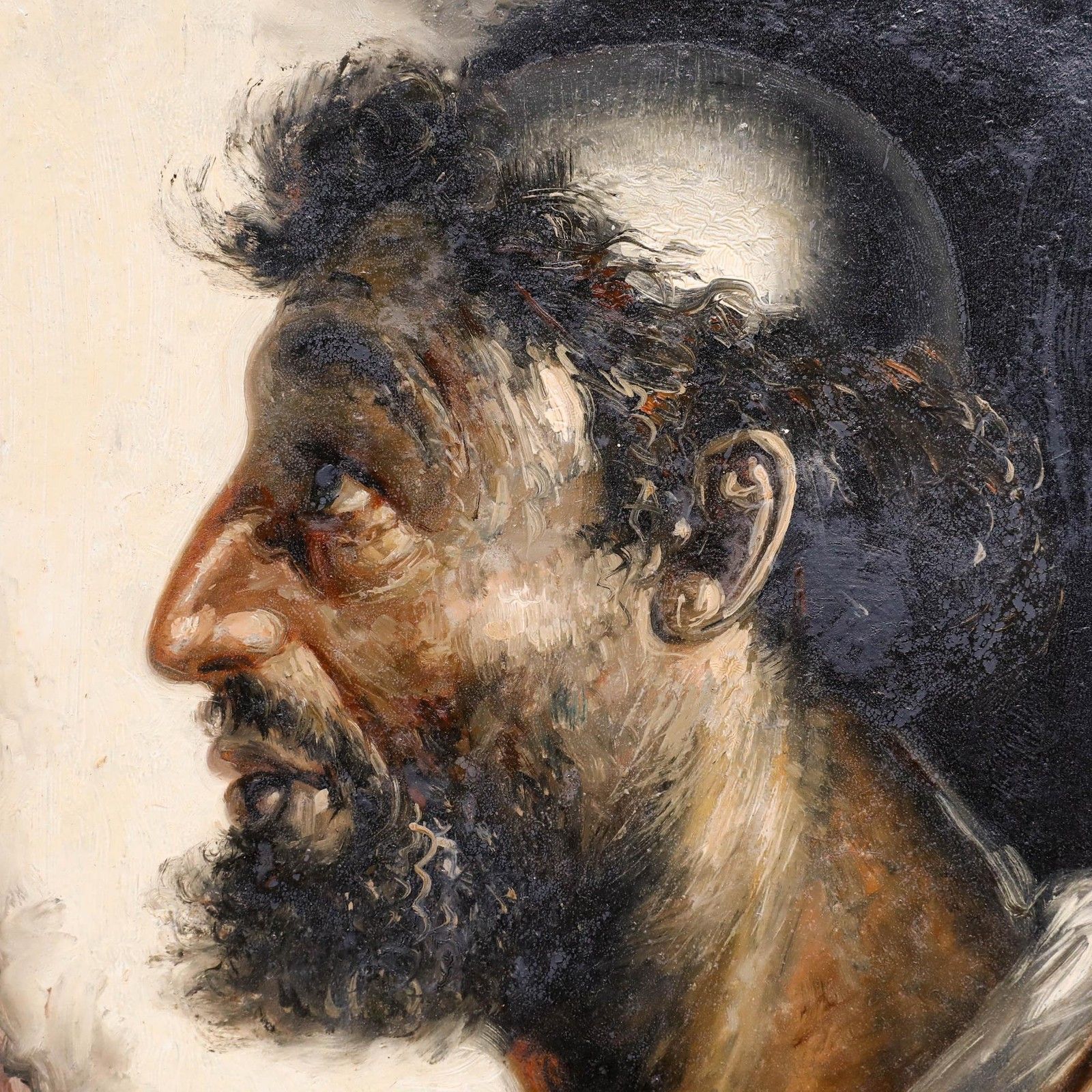 Francesco Berlingieri  Late 19th Century Oil, Portrait Of A Monk In Profile photo Art