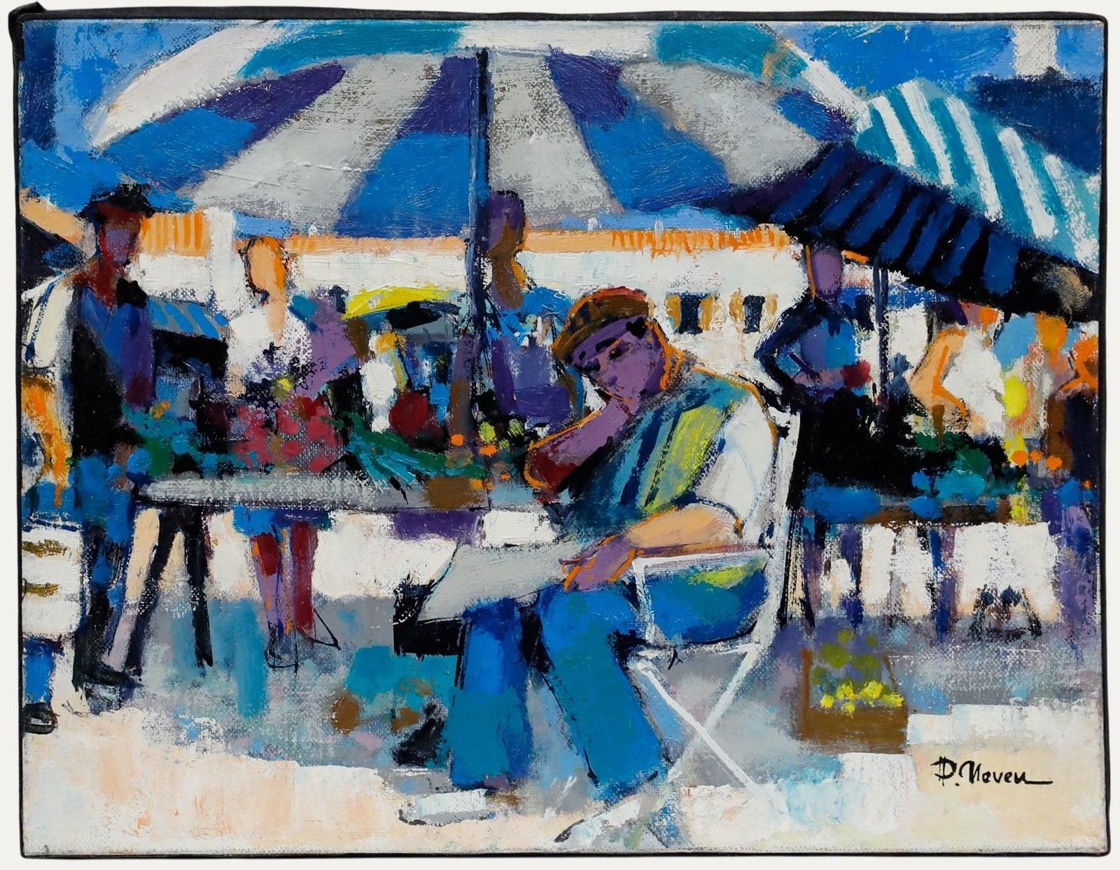 Pierre Neveu (B.1929) Contemporary Oil, La Sieste