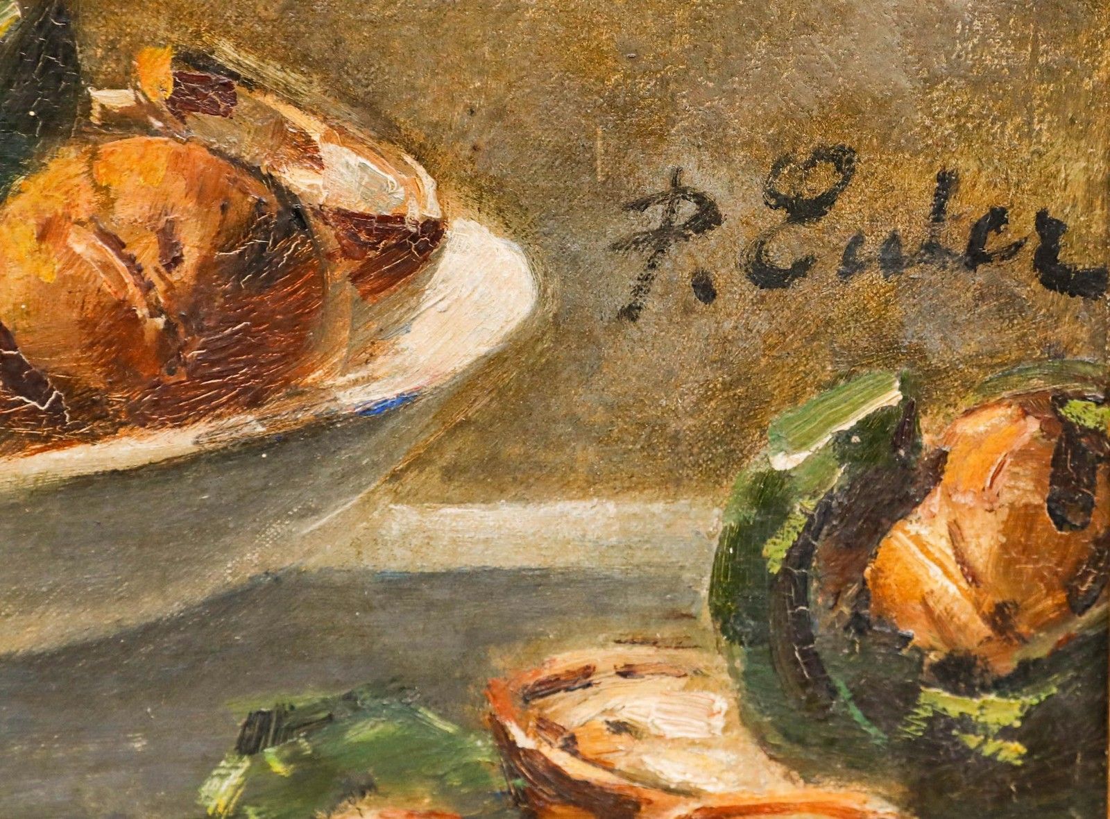 Pierre Nicolas Euler (1846 1915) Framed Oil, Still Life Of  Walnuts photo vinterior