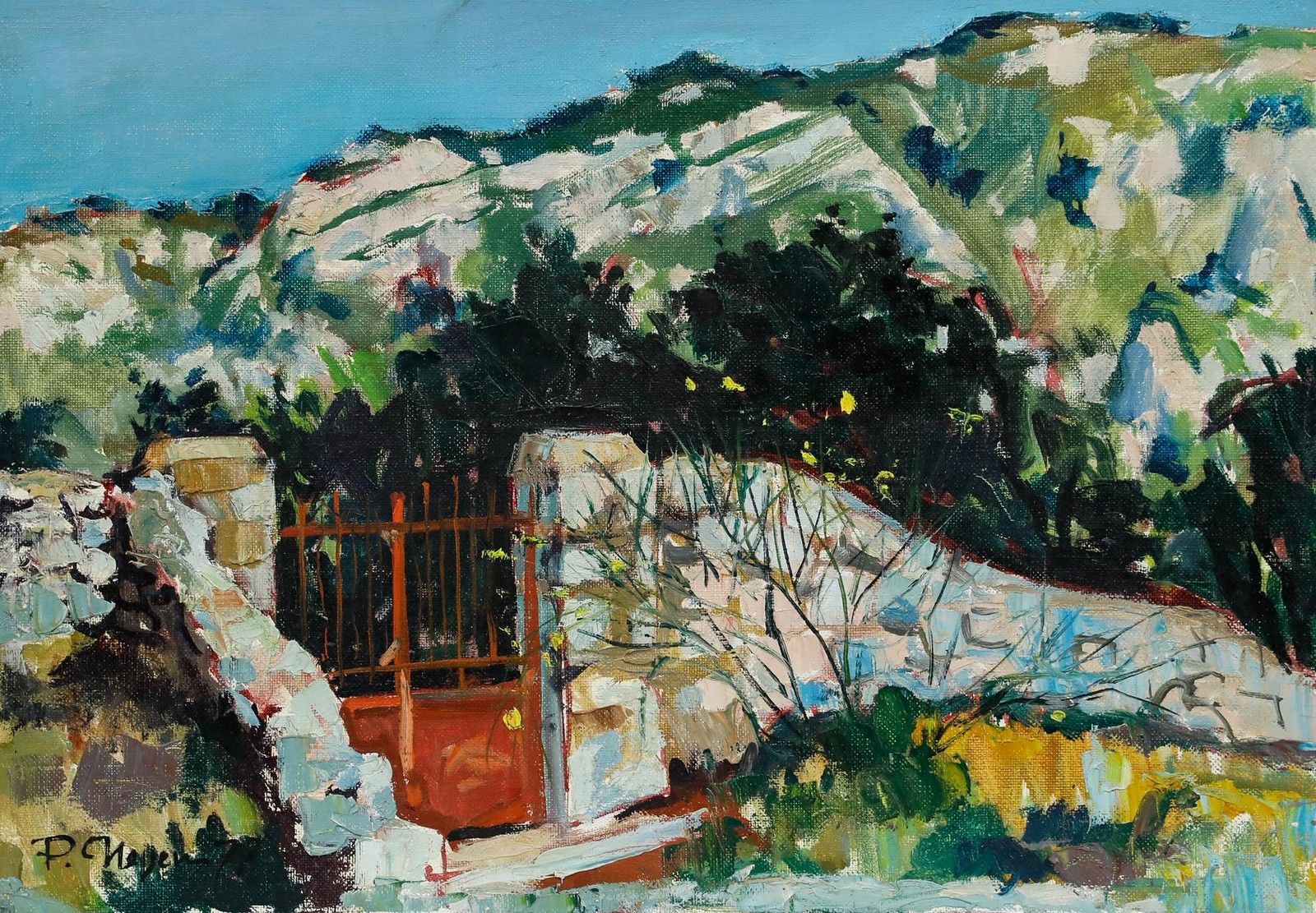 Pierre Neveu (B.1929) 1977 Oil, Winter In Meyrargues photo furniture