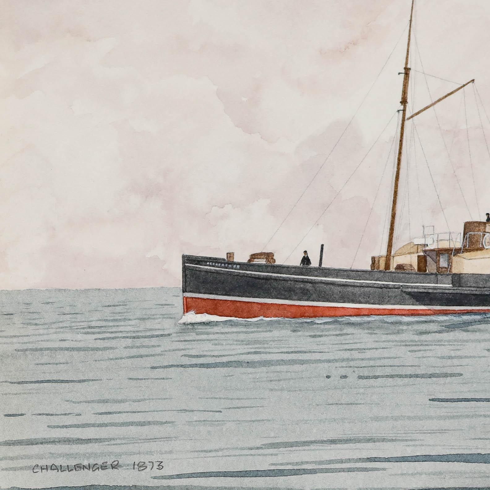 D.J. Lundie 20th Century Watercolour, Challenger, 1873 photo Art