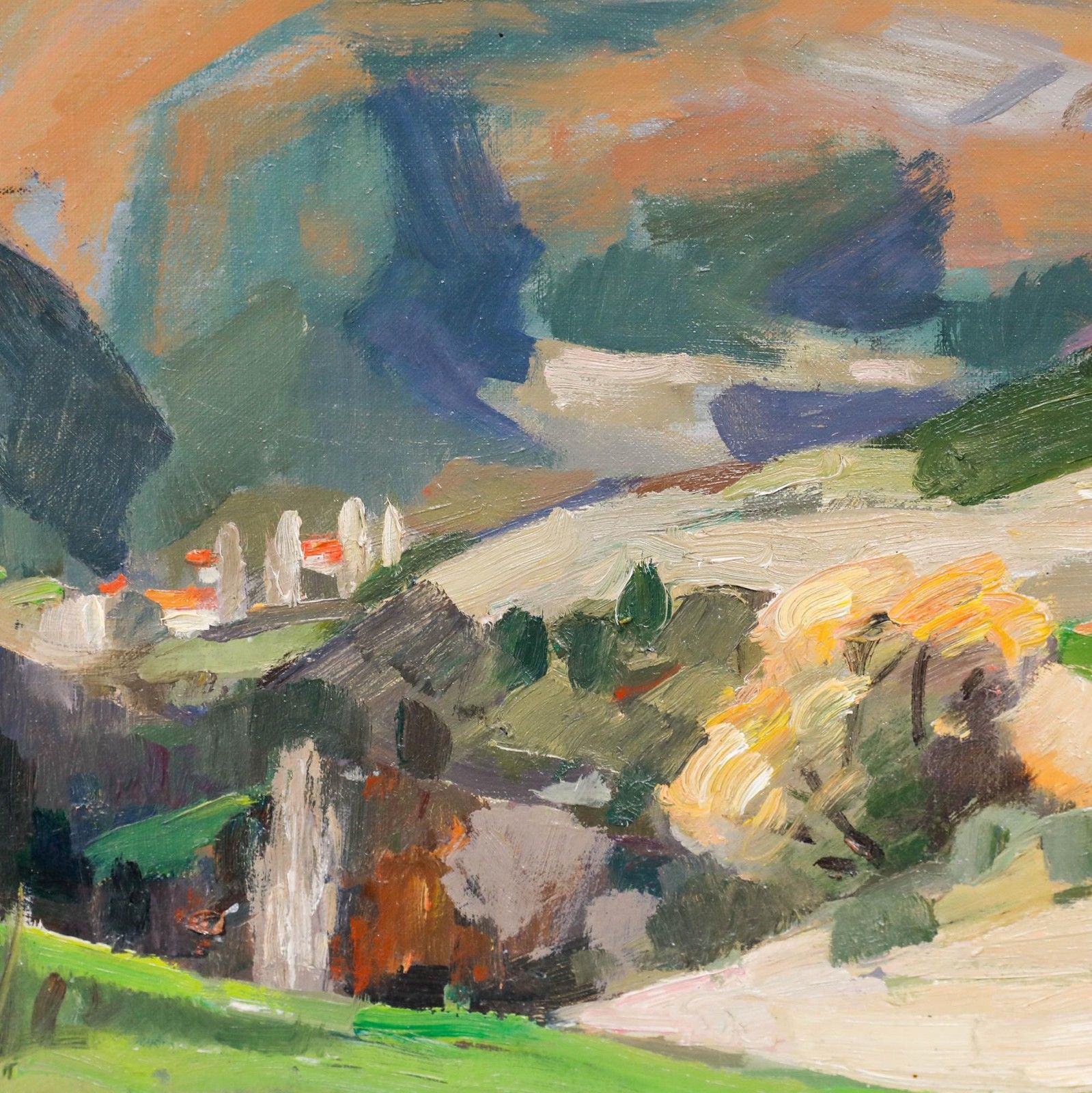 Pieter Oving (1923 2004) Framed 20th Century Oil, French Hills photo Art