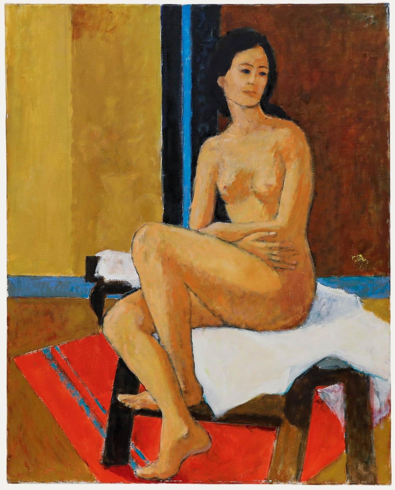 Pierre Neveu (B.1929) Contemporary Oil, Blue Eyed Lady