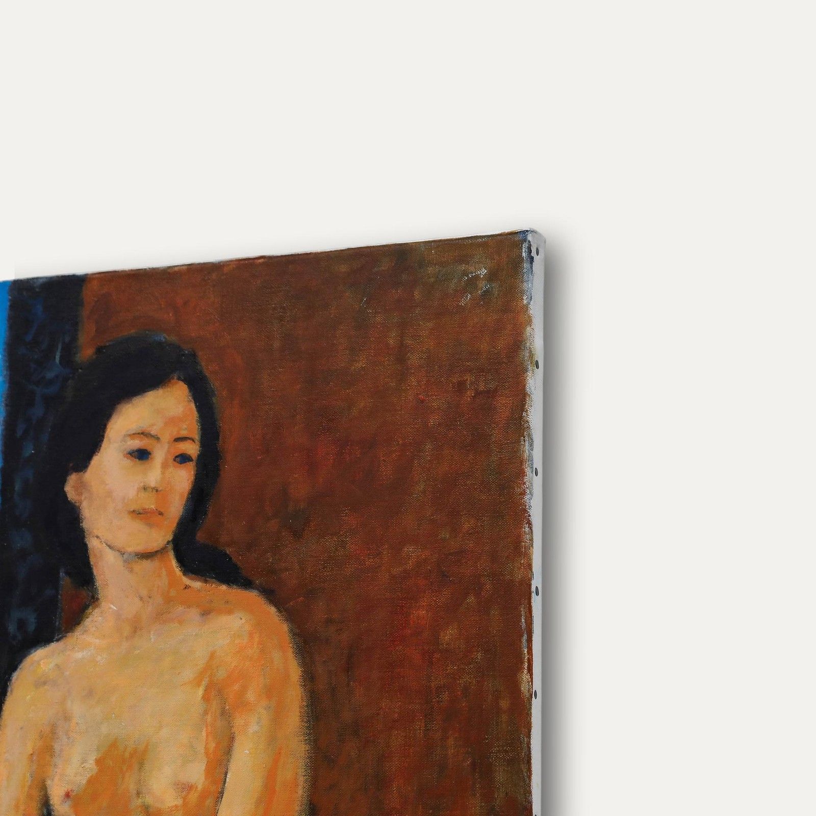 Pierre Neveu (B.1929) Contemporary Oil, Blue Eyed Lady photo vinterior