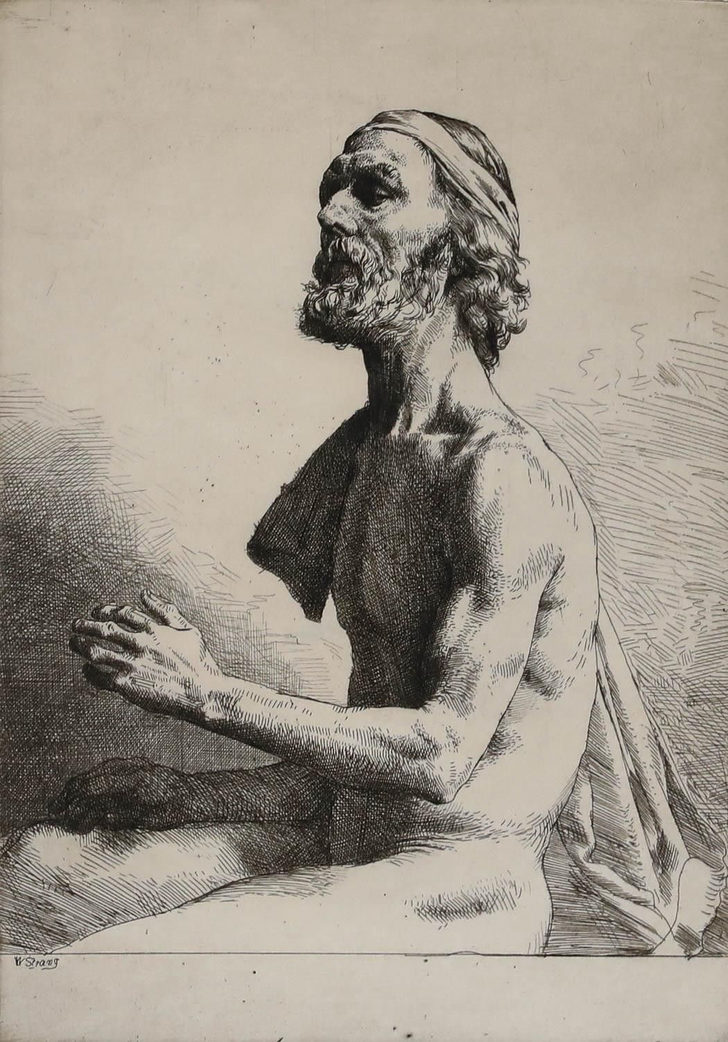 William Strang Ra (1859 1921) Etching, Life Model In The Studio photo furniture