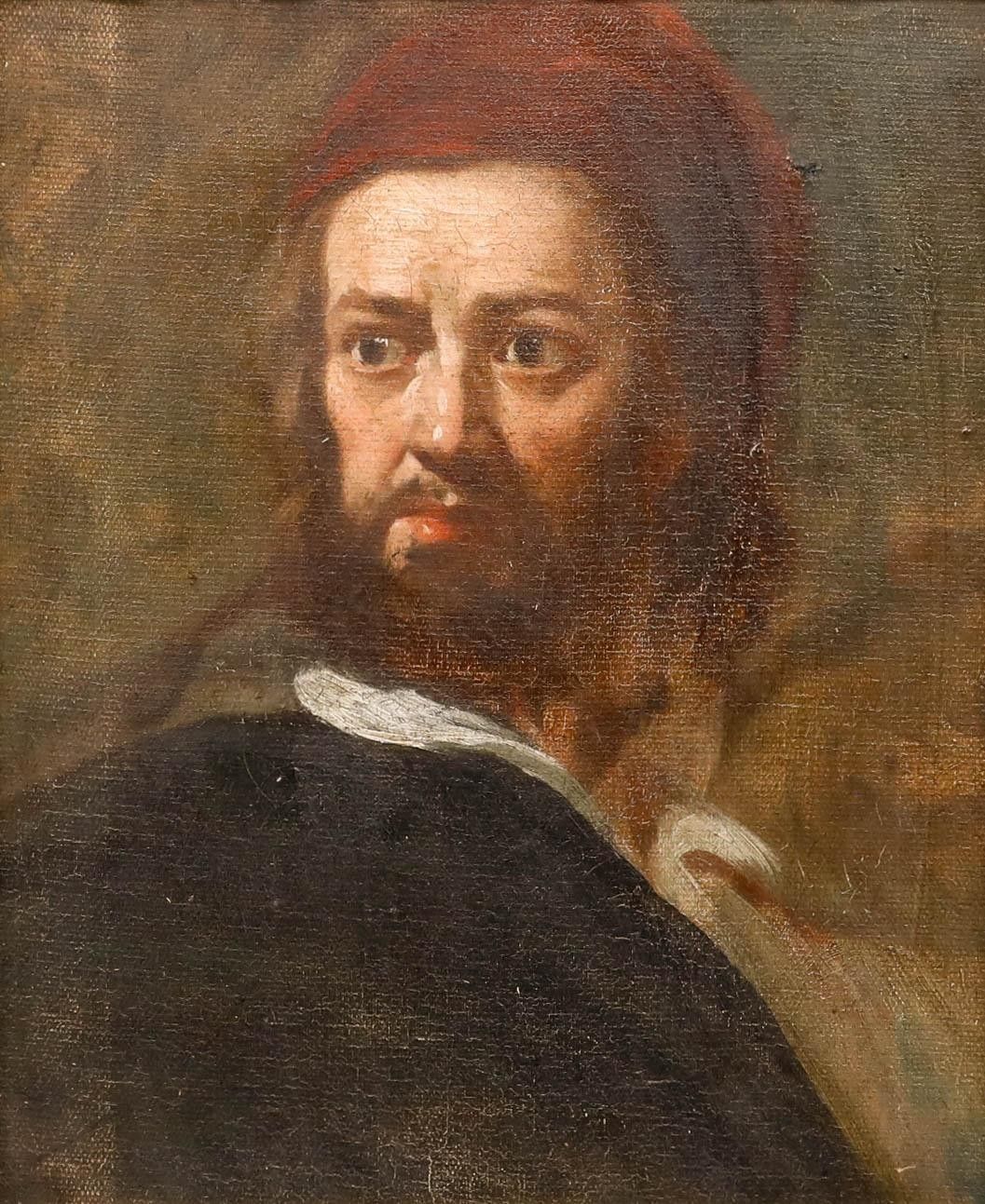18th Century Oil Bust Of A Man In Red Cap photo furniture