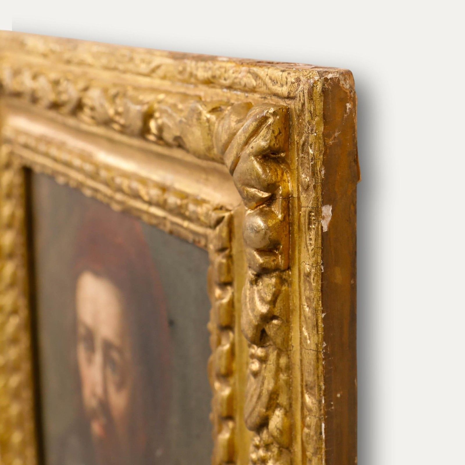 18th Century Oil Bust Of A Man In Red Cap photo 1250.0